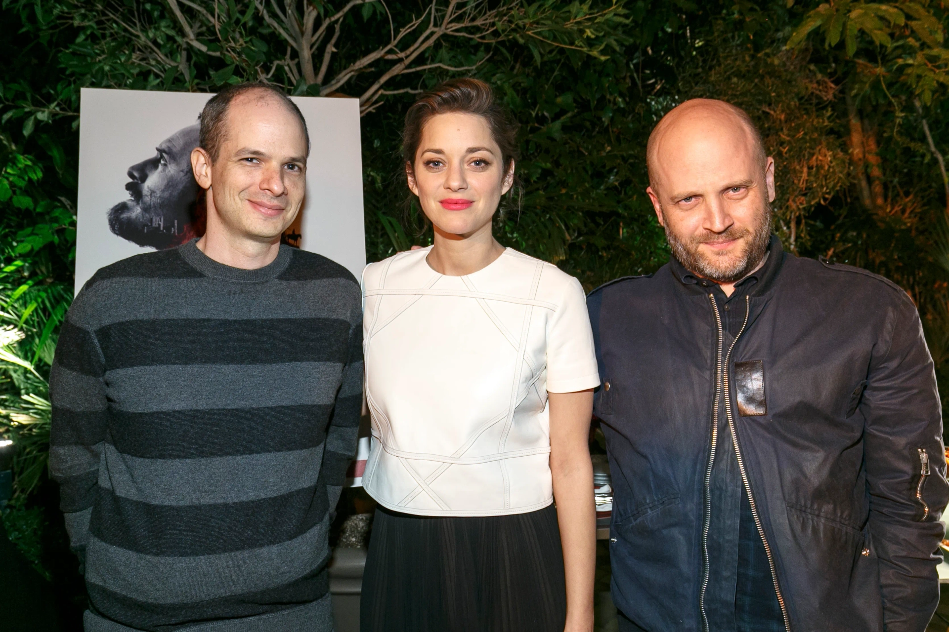 Jacob Koskoff, Marion Cotillard & Todd Louiso at the Four Seasons 2015 Weinstein Awards party.