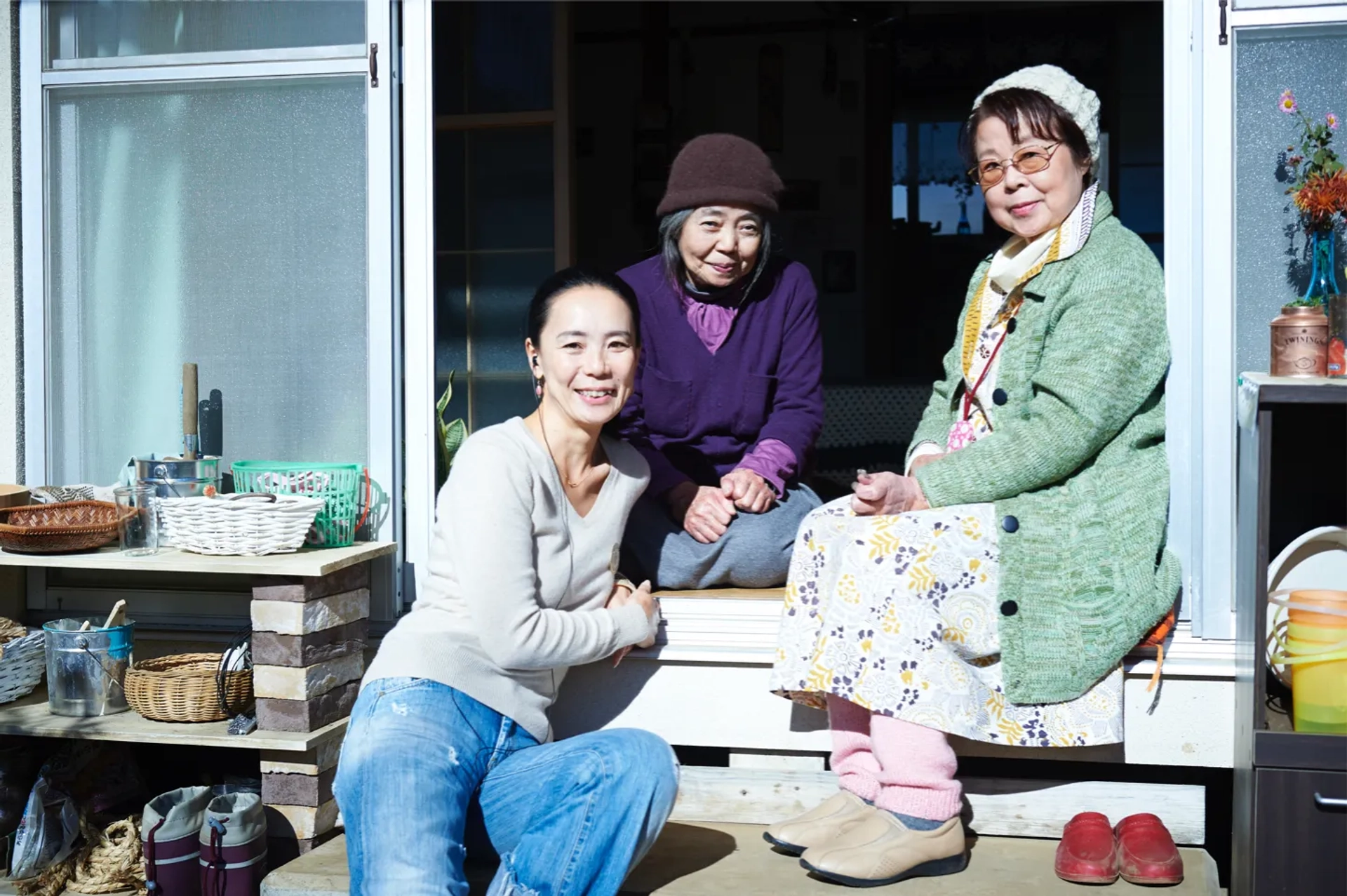 Etsuko Ichihara, Naomi Kawase, and Kirin Kiki in Sweet Bean (2015)