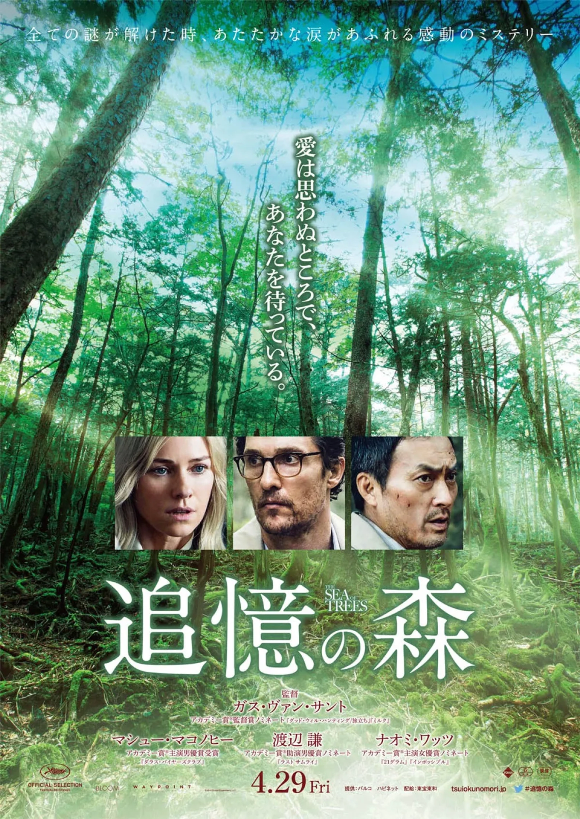 Matthew McConaughey, Ken Watanabe, and Naomi Watts in The Sea of Trees (2015)