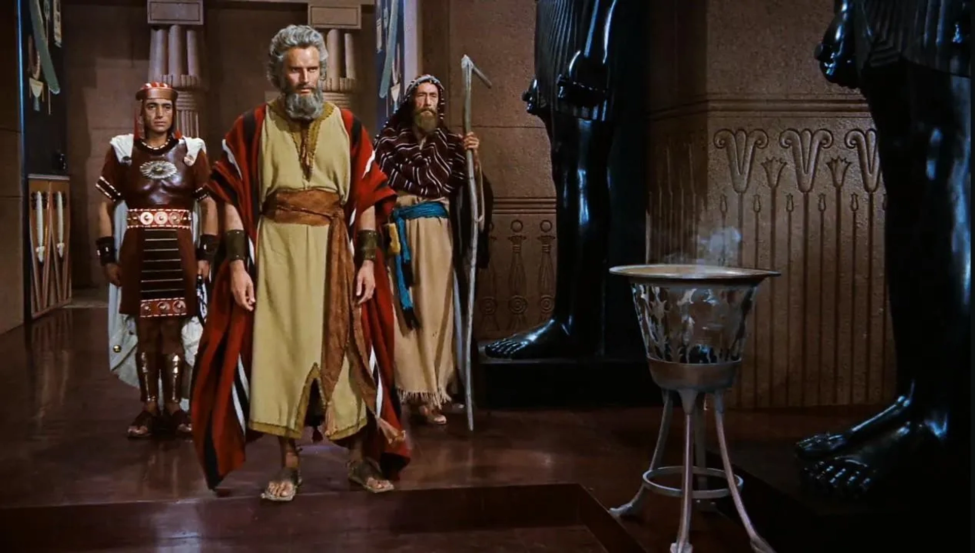 Charlton Heston and John Carradine in The Ten Commandments (1956)