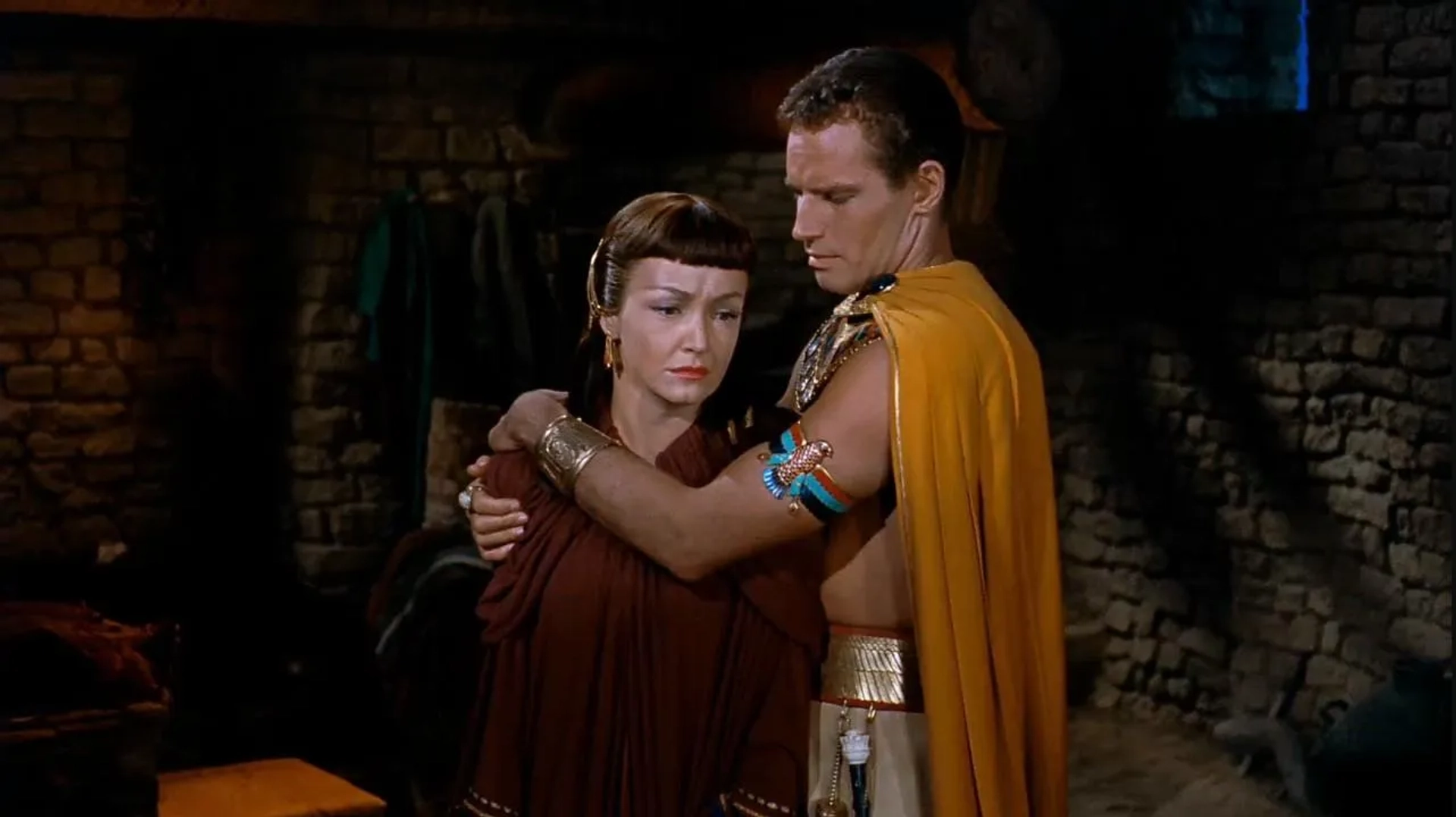 Charlton Heston and Nina Foch in The Ten Commandments (1956)