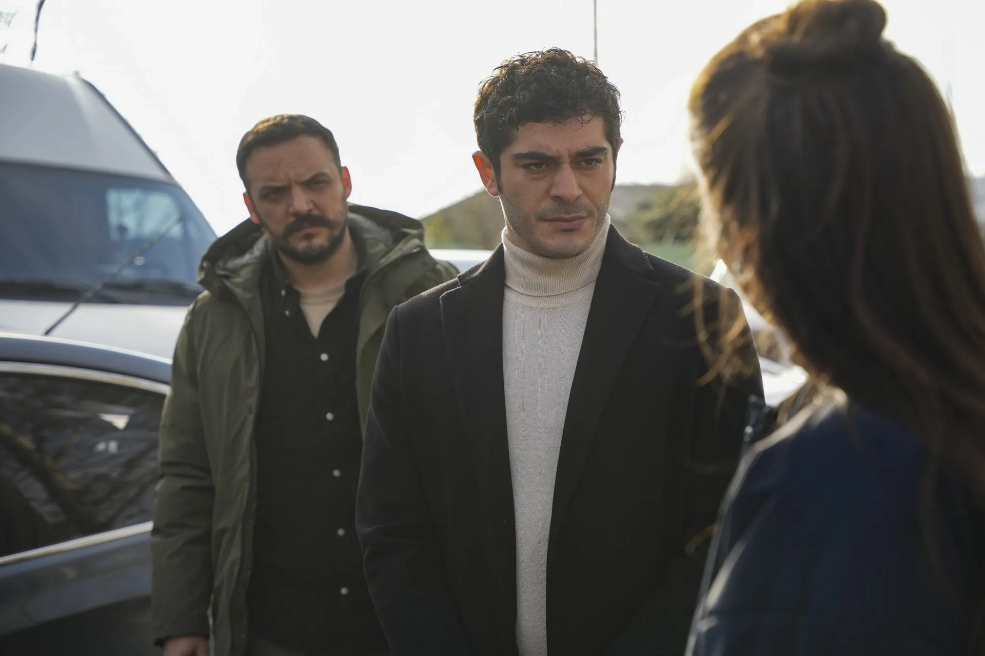 Burak Deniz, Hande Erçel, and Burak Dumanoglu in Another Love (2023)