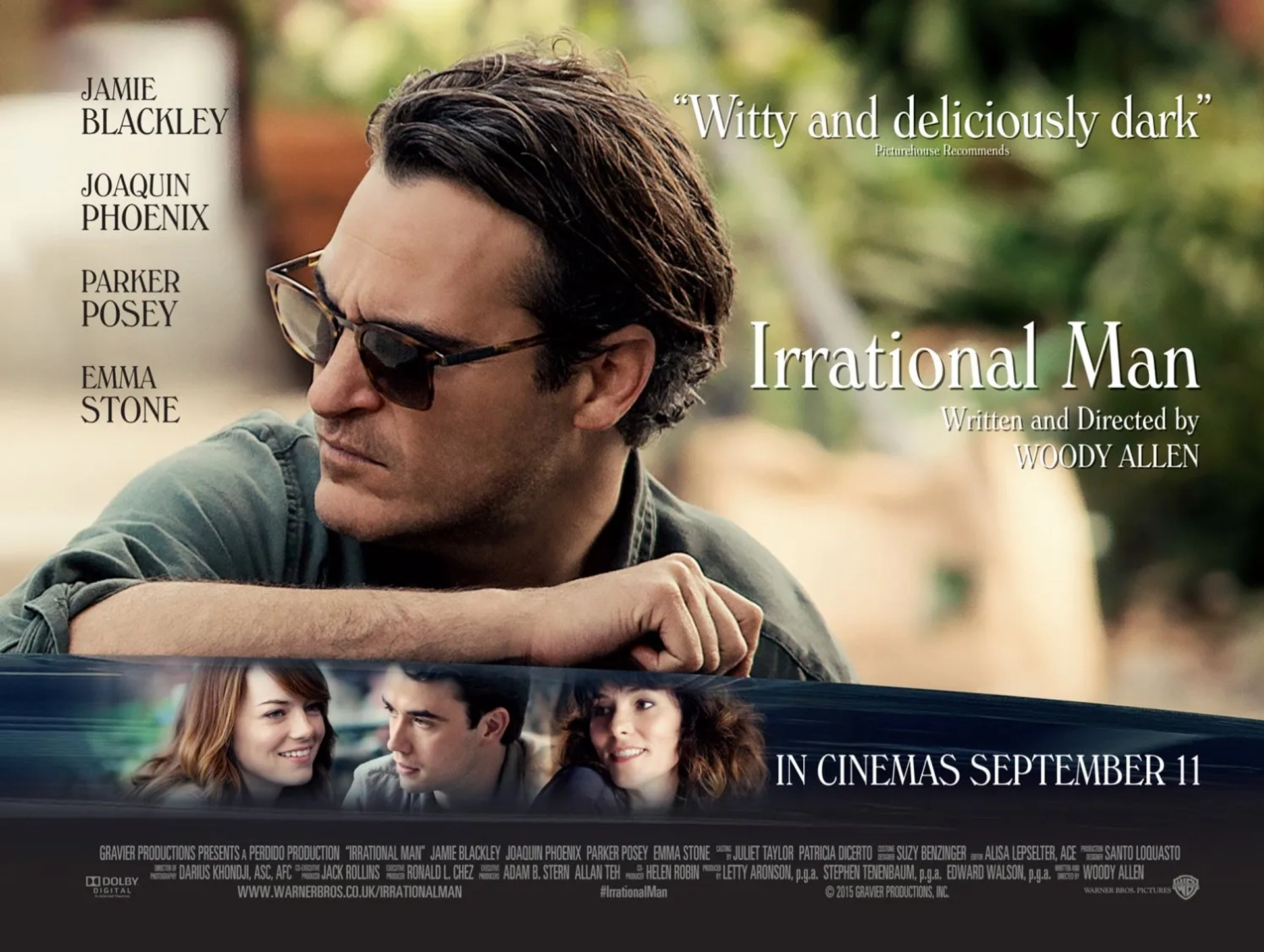 Parker Posey, Joaquin Phoenix, Emma Stone, and Jamie Blackley in Irrational Man (2015)