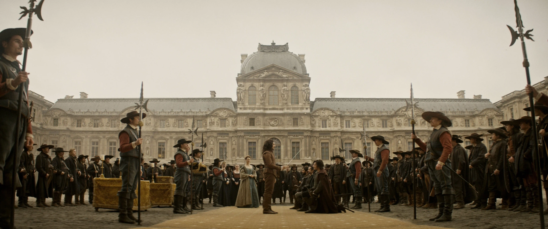 Vincent Cassel, Romain Duris, Louis Garrel, François Civil, Pio Marmaï, and Vicky Krieps in The Three Musketeers - Part I: D'Artagnan (2023)