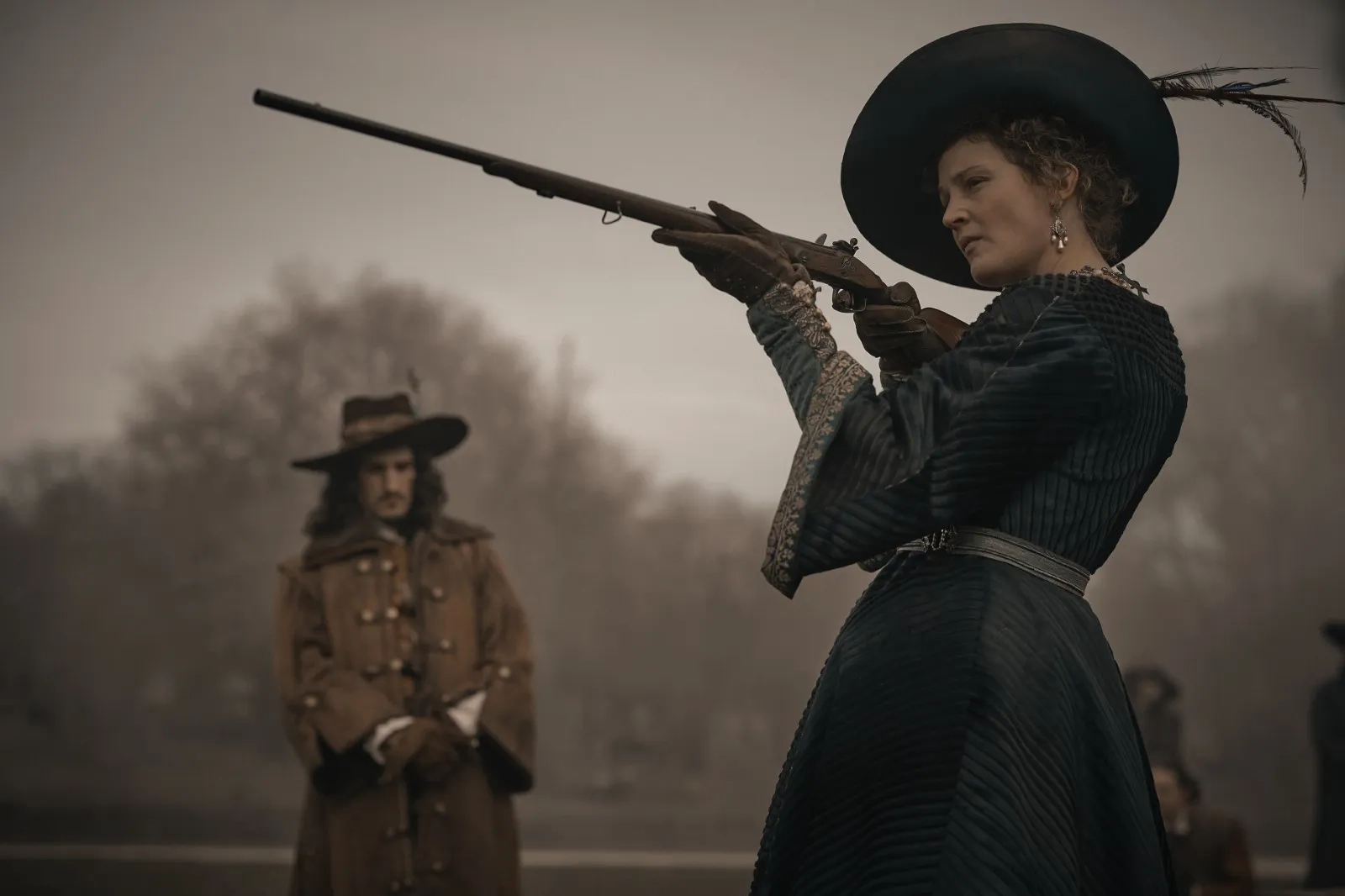 Louis Garrel and Vicky Krieps in The Three Musketeers - Part I: D'Artagnan (2023)