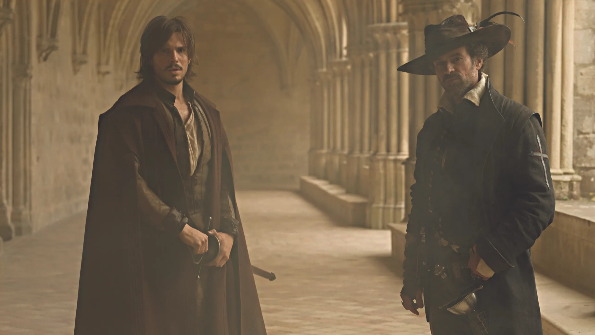 Romain Duris and François Civil in The Three Musketeers - Part I: D'Artagnan (2023)