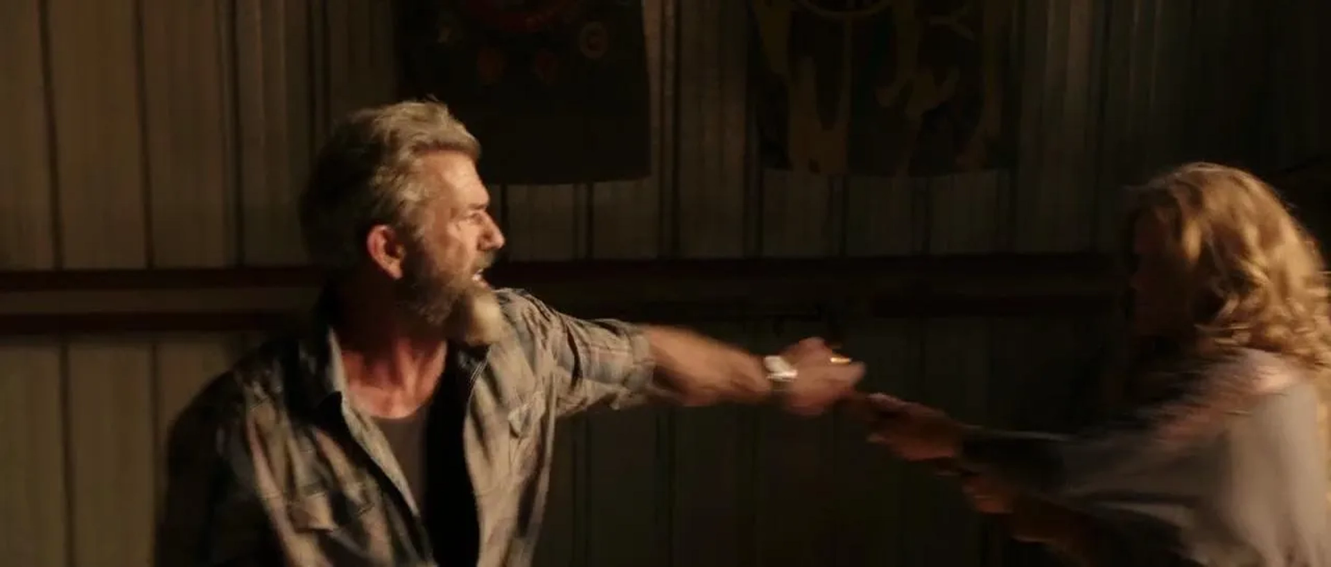 Mel Gibson and Dale Dickey in Blood Father (2016)