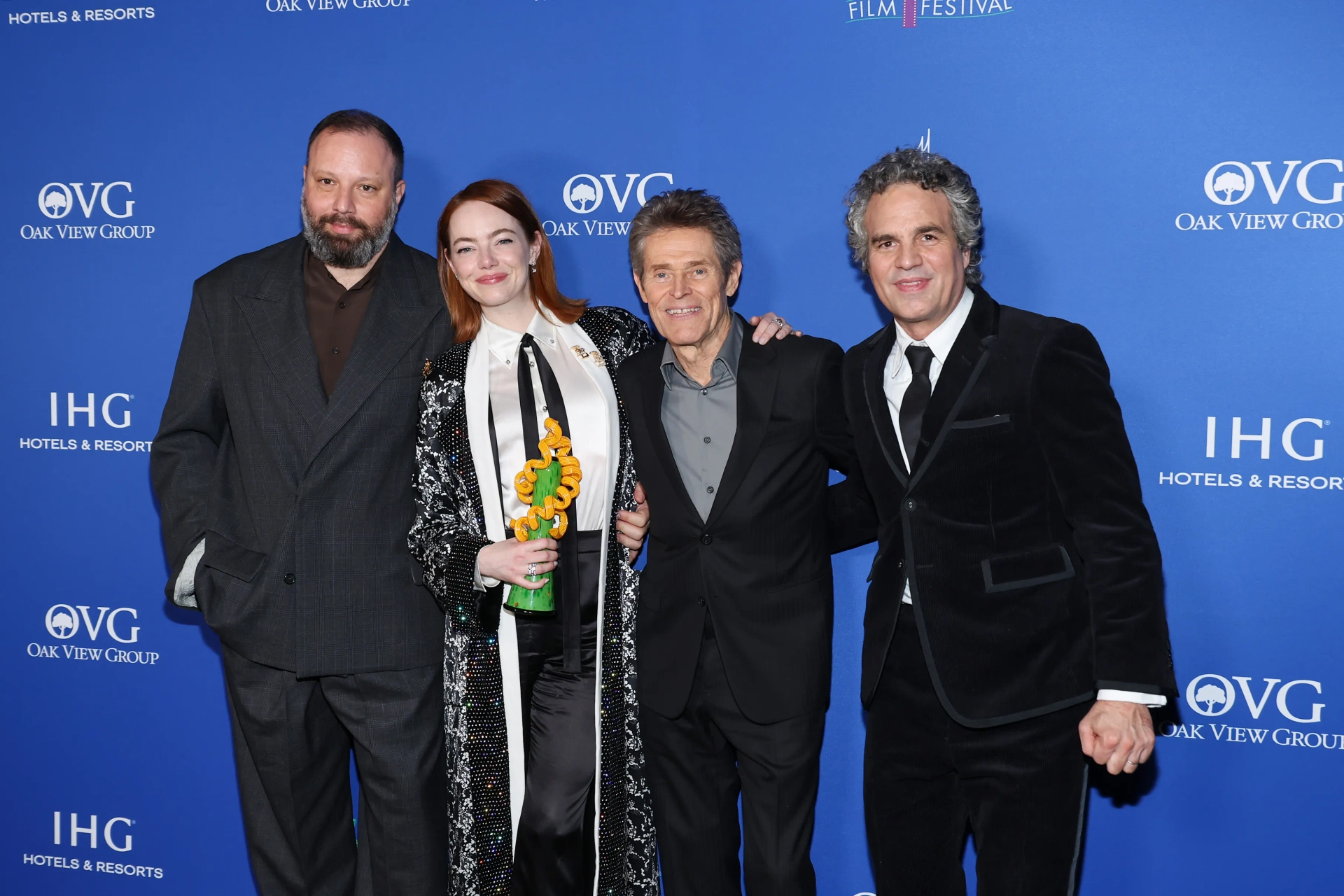 Willem Dafoe, Yorgos Lanthimos, Mark Ruffalo, and Emma Stone at an event for Poor Things (2023)