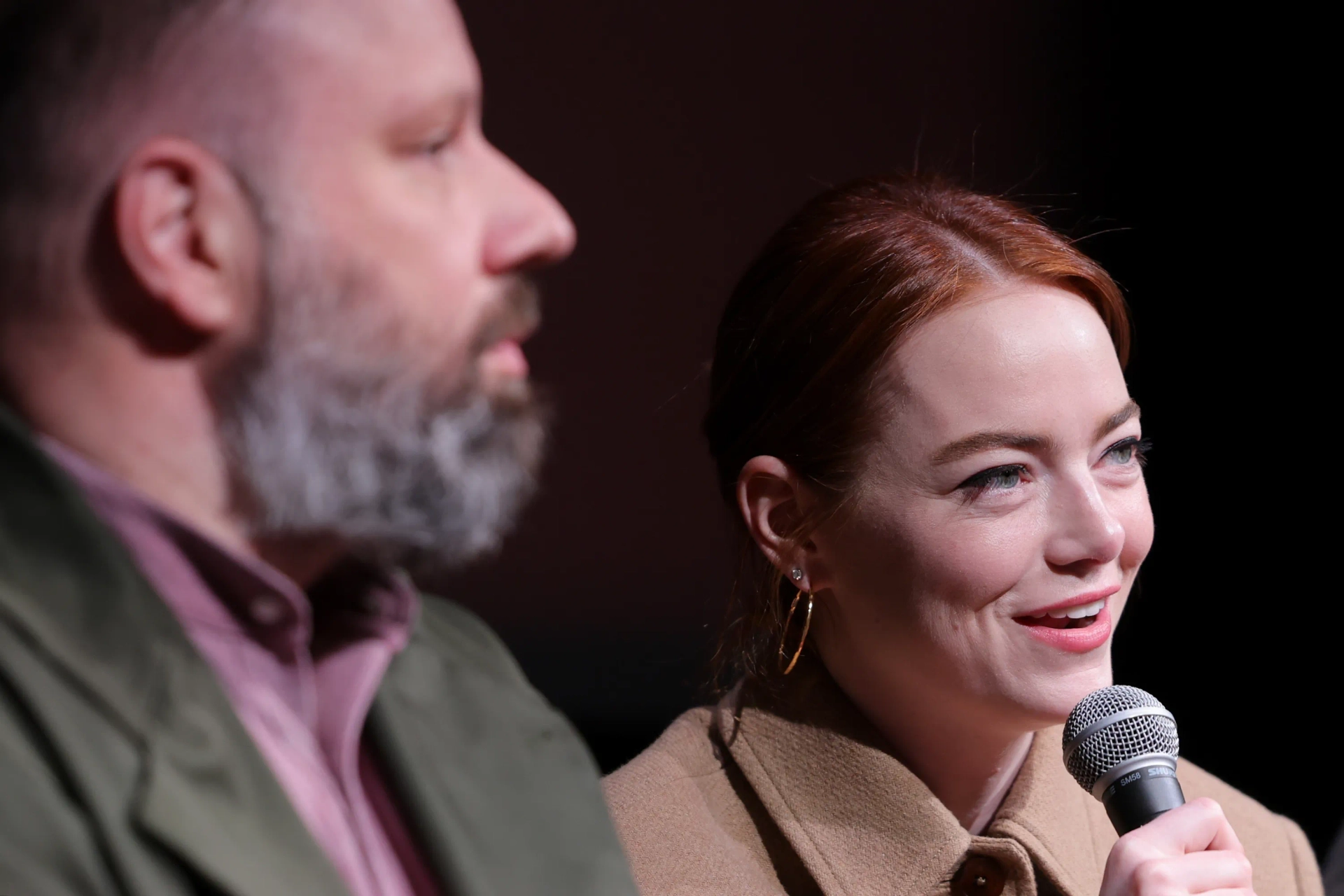 Yorgos Lanthimos and Emma Stone at an event for Poor Things (2023)