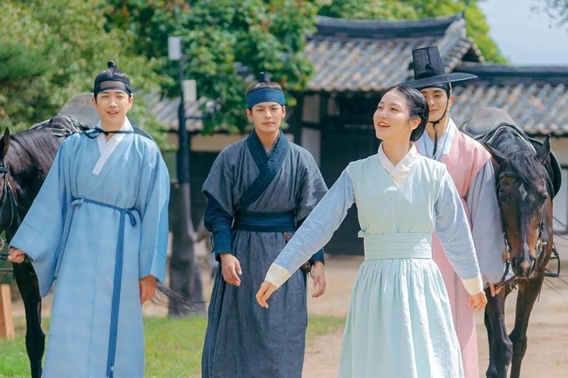 Geon-joo Jung, Shin Ye-eun, Kang Hoon, and Ryeoun in The Secret Romantic Guesthouse (2023)