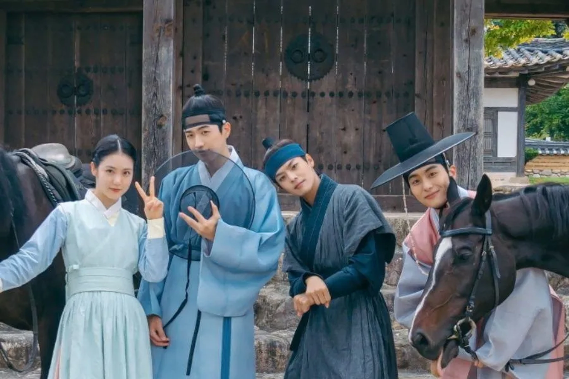 Geon-joo Jung, Shin Ye-eun, Kang Hoon, and Ryeoun in The Secret Romantic Guesthouse (2023)