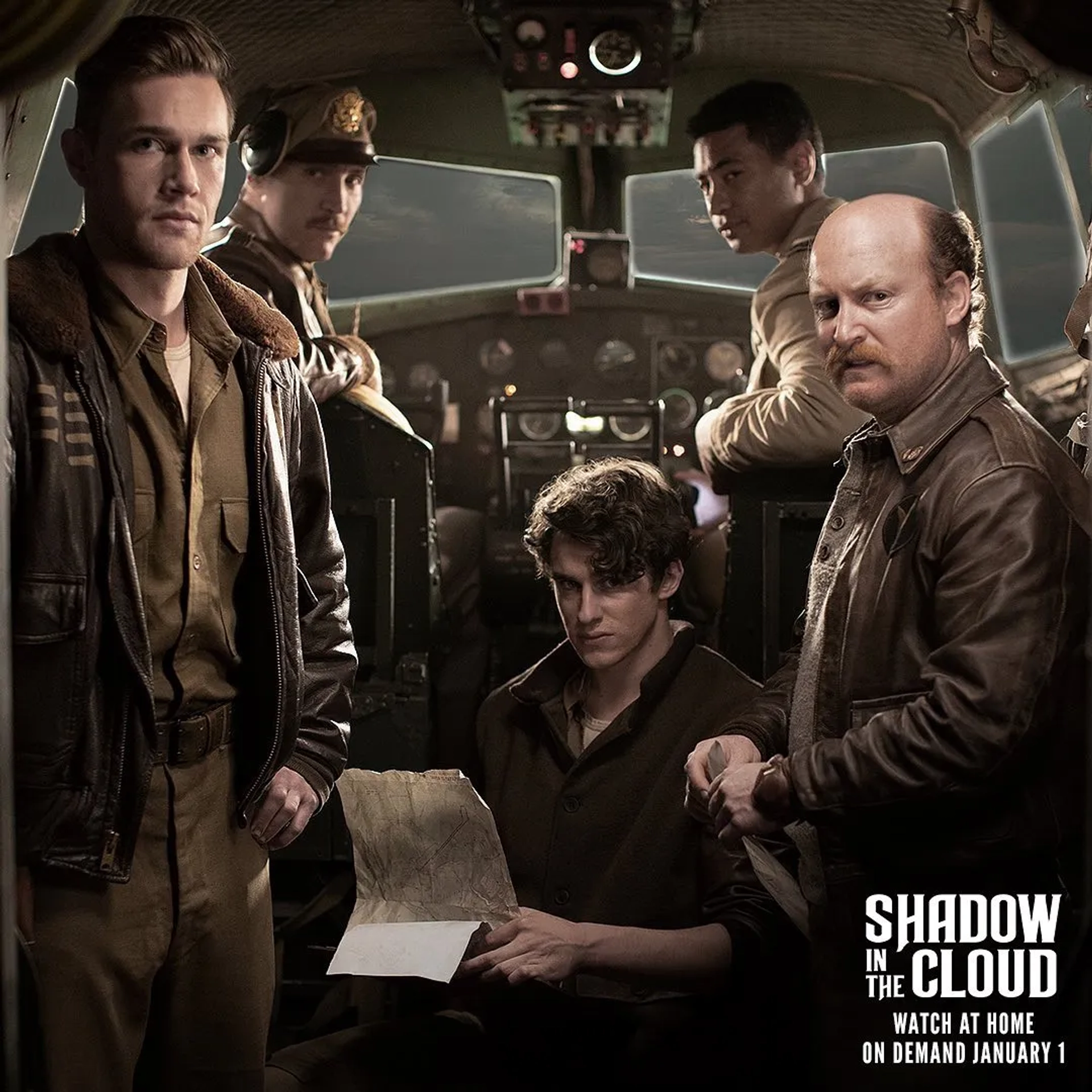 Callan Mulvey, Joe Witkowski, Byron Coll, Beulah Koale, and Taylor John Smith in Shadow in the Cloud (2020)