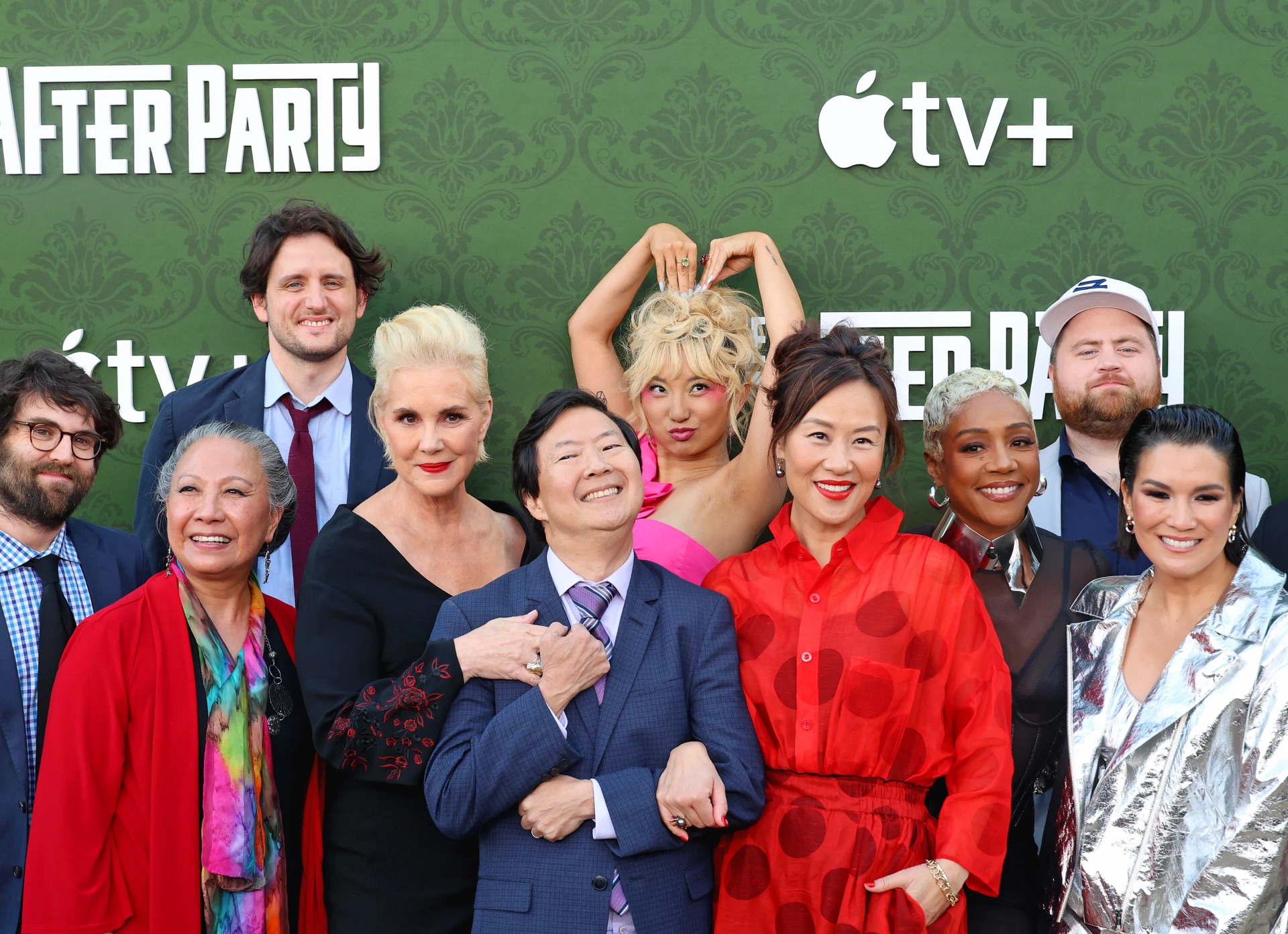 Elizabeth Perkins, Ken Jeong, Jade Wu, Vivian Wu, John Gemberling, Tiffany Haddish, Zach Woods, Paul Walter Hauser, Zoë Chao, and Poppy Liu at an event for The Afterparty (2022)