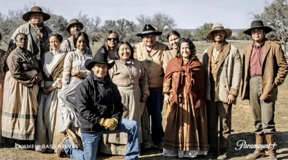 Melissa Sellers-Durham, Michael Sloan, Leeanna Hunkele, and Mo Brings Plenty in Lawmen: Bass Reeves (2023)