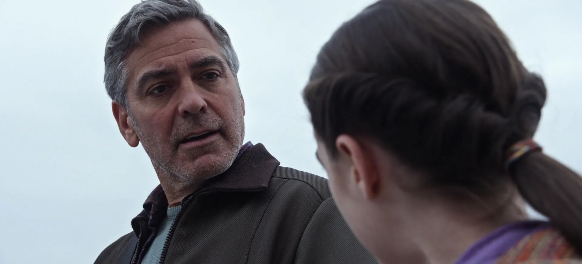 George Clooney and Raffey Cassidy in Tomorrowland (2015)