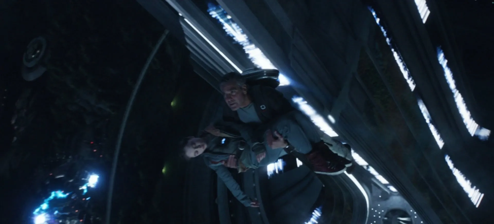 George Clooney and Raffey Cassidy in Tomorrowland (2015)