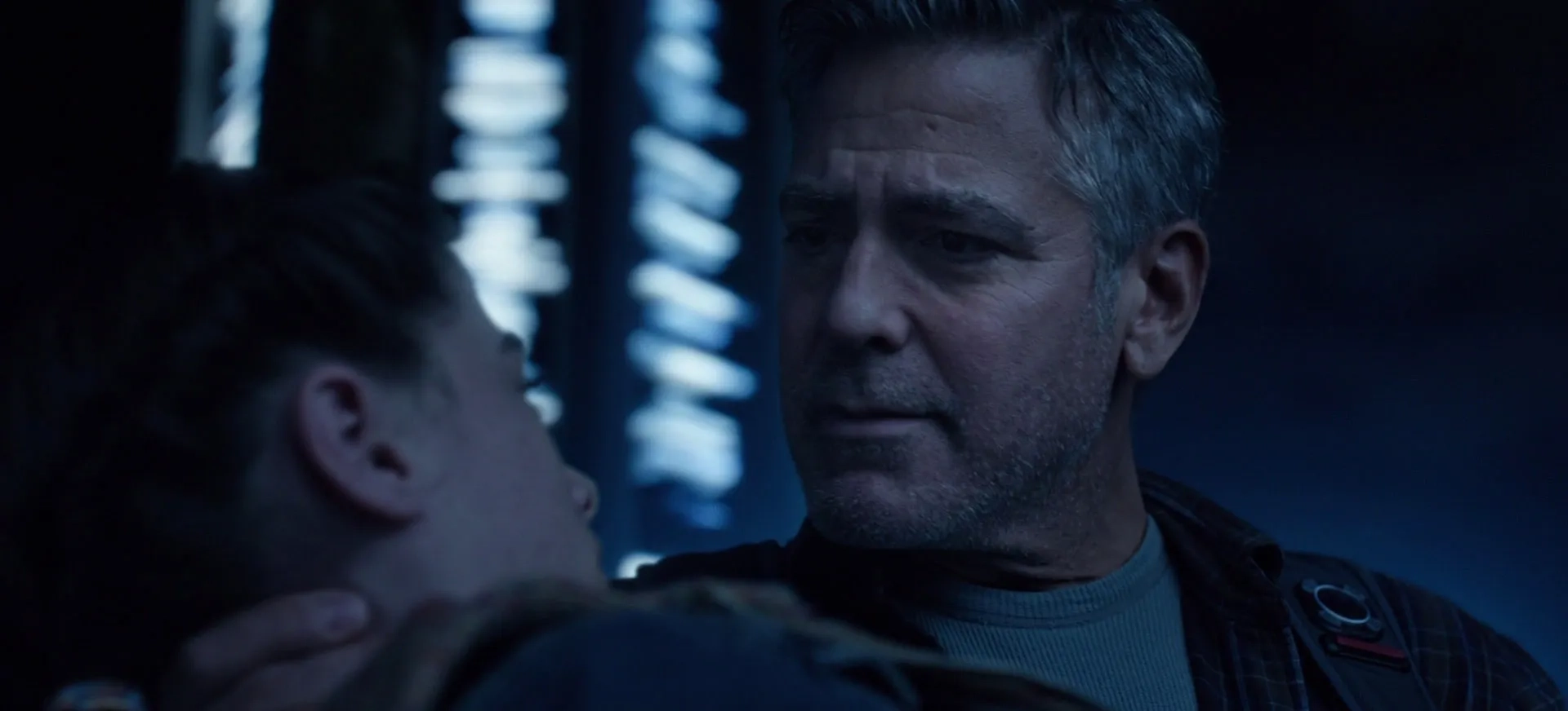 George Clooney and Raffey Cassidy in Tomorrowland (2015)