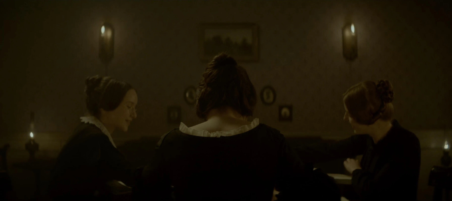 Alexandra Dowling, Emma Mackey and Amelia Gething in Emily