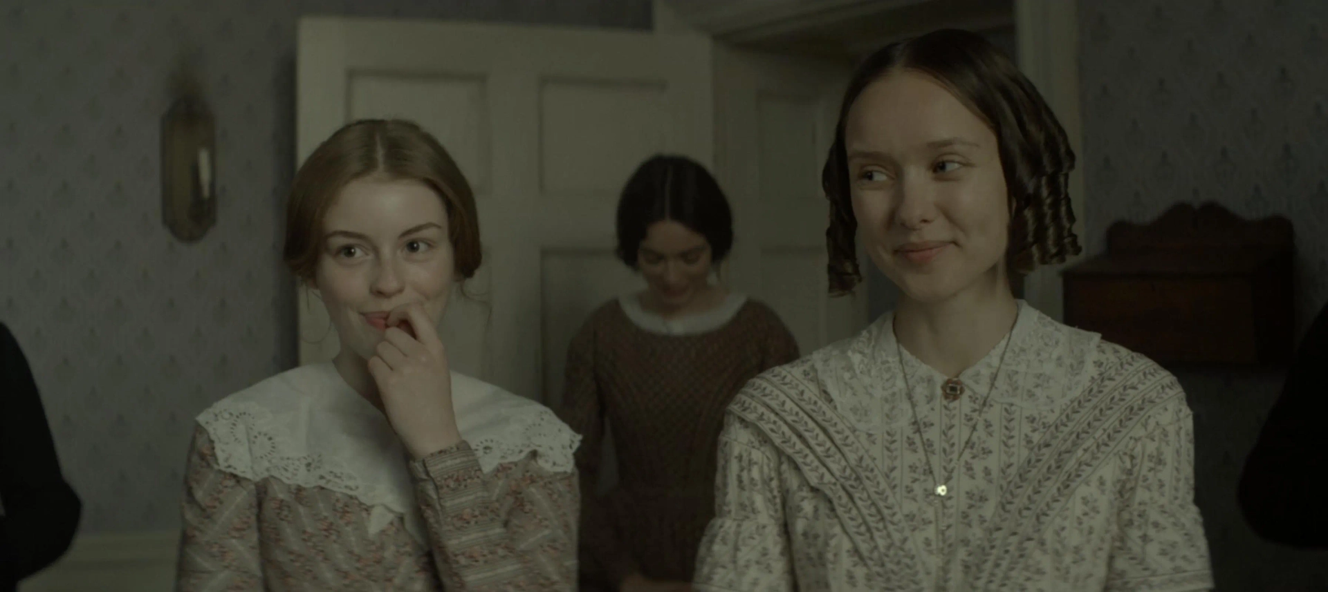 Amelia Gething, Emma Mackey and Alexandra Dowling in Emily