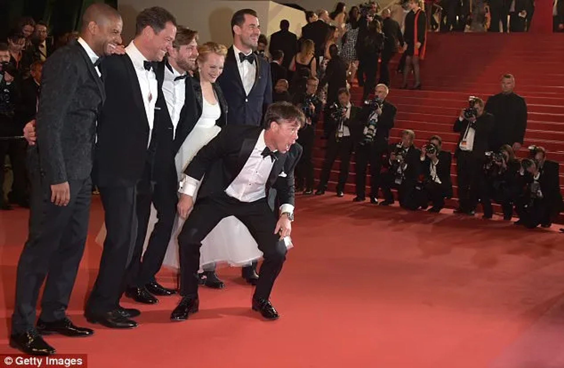 Terry Notary and cast of 'The Square' on the red carpet at the Cannes Film Festival