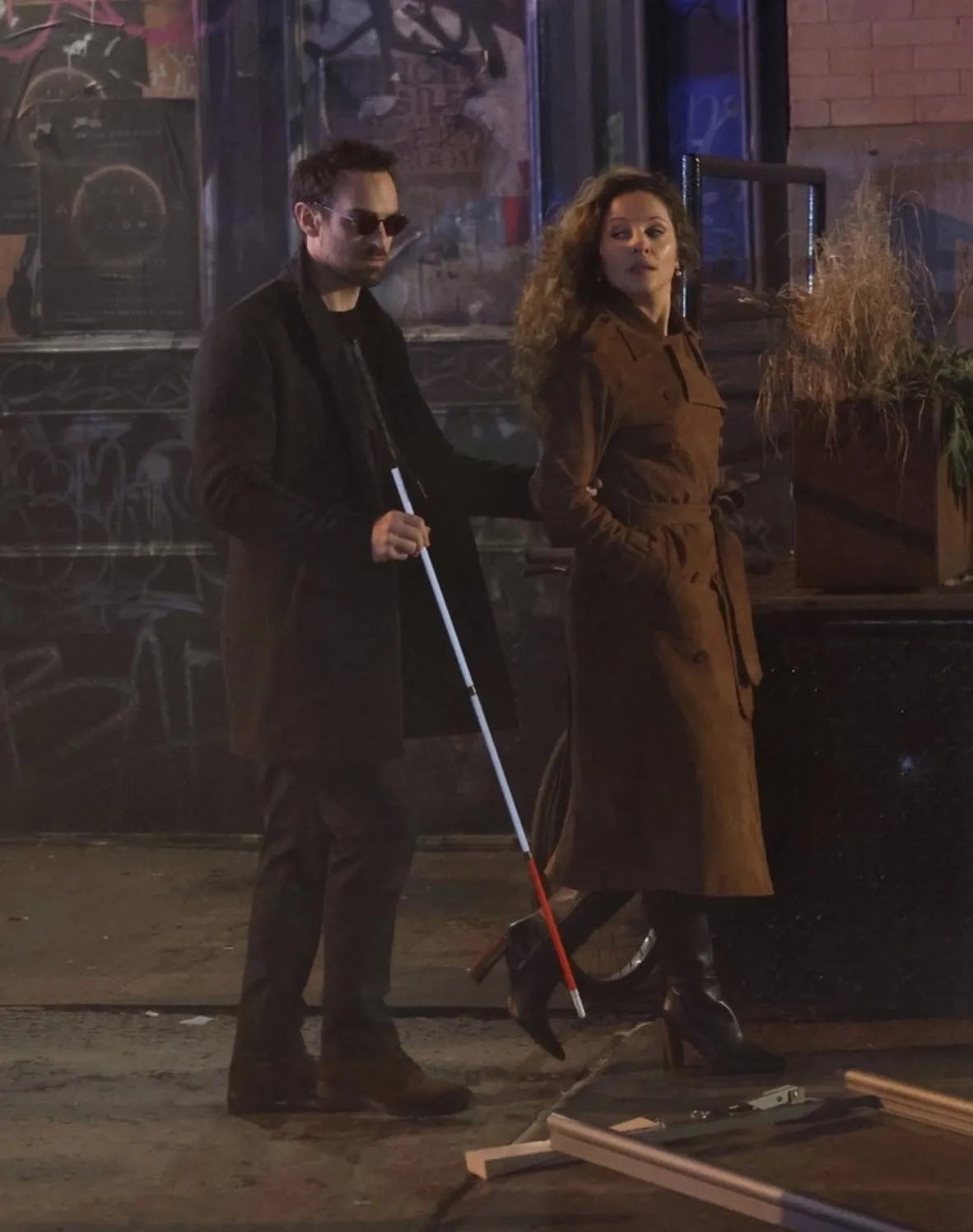 Charlie Cox and Margarita Levieva in Daredevil: Born Again (2024)