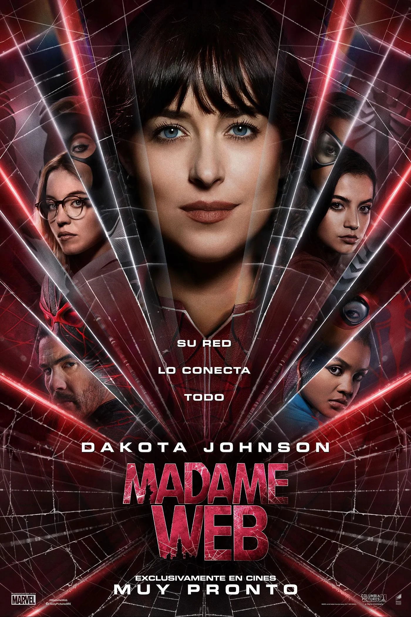 Dakota Johnson, Tahar Rahim, Sydney Sweeney, Isabela Merced, and Celeste O'Connor in Madame Web (2024)