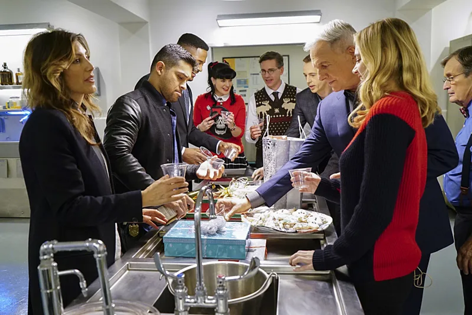 Mark Harmon, Pauley Perrette, Wilmer Valderrama, Jennifer Esposito, David McCallum, Sean Murray, Brian Dietzen, Duane Henry, and Emily Wickersham in NCIS (2003)