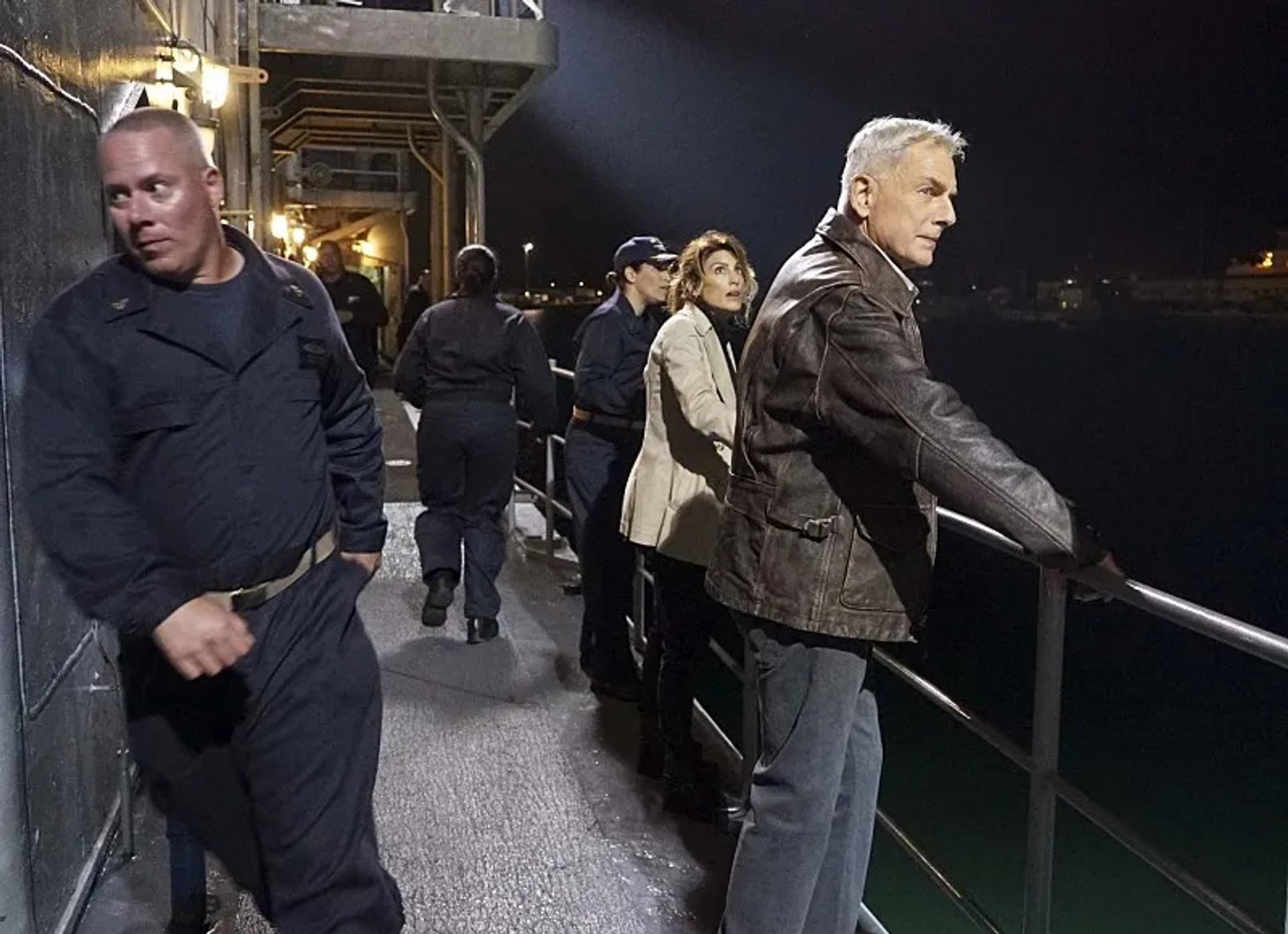 Mark Harmon and Jennifer Esposito in NCIS (2003)