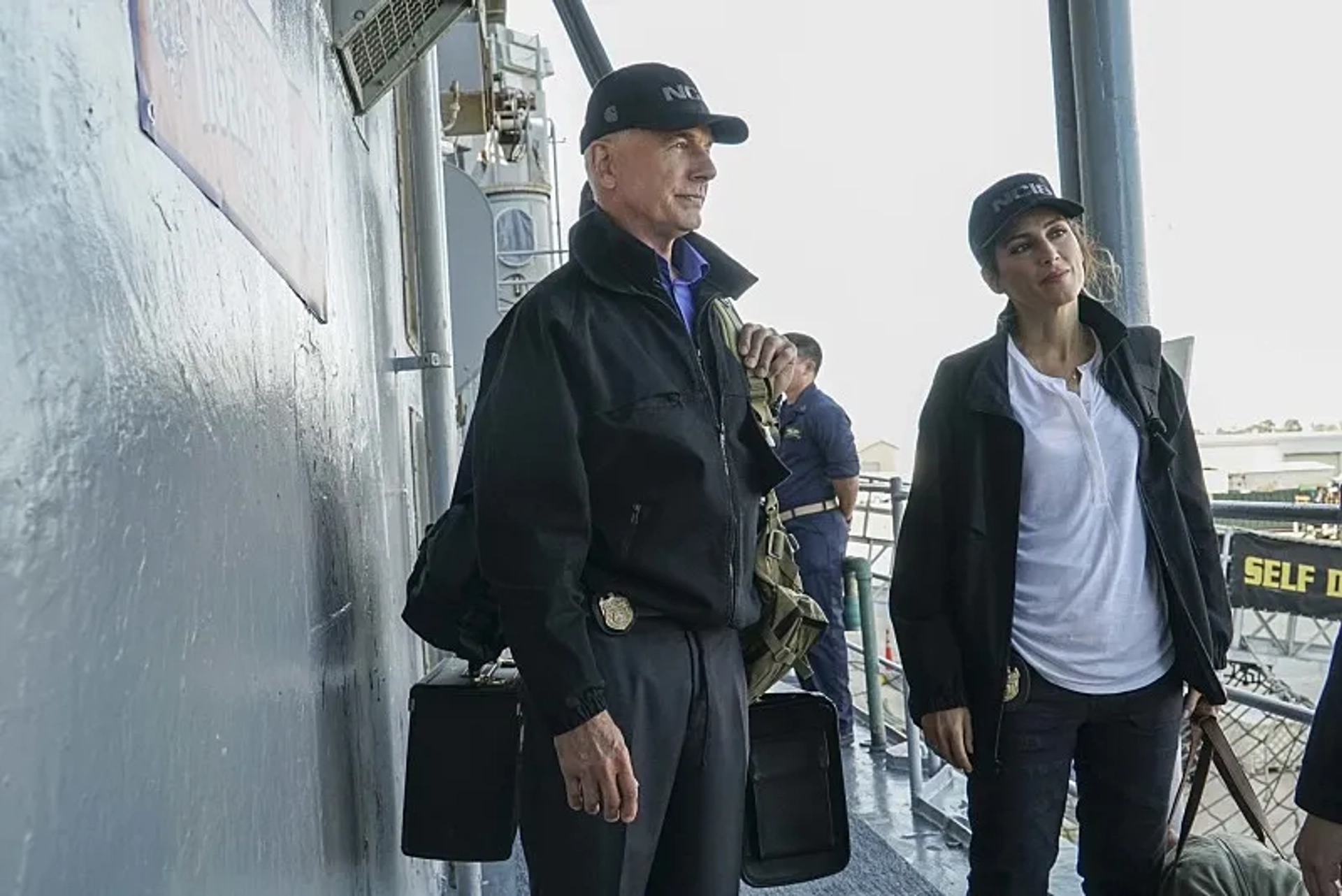 Mark Harmon and Jennifer Esposito in NCIS (2003)