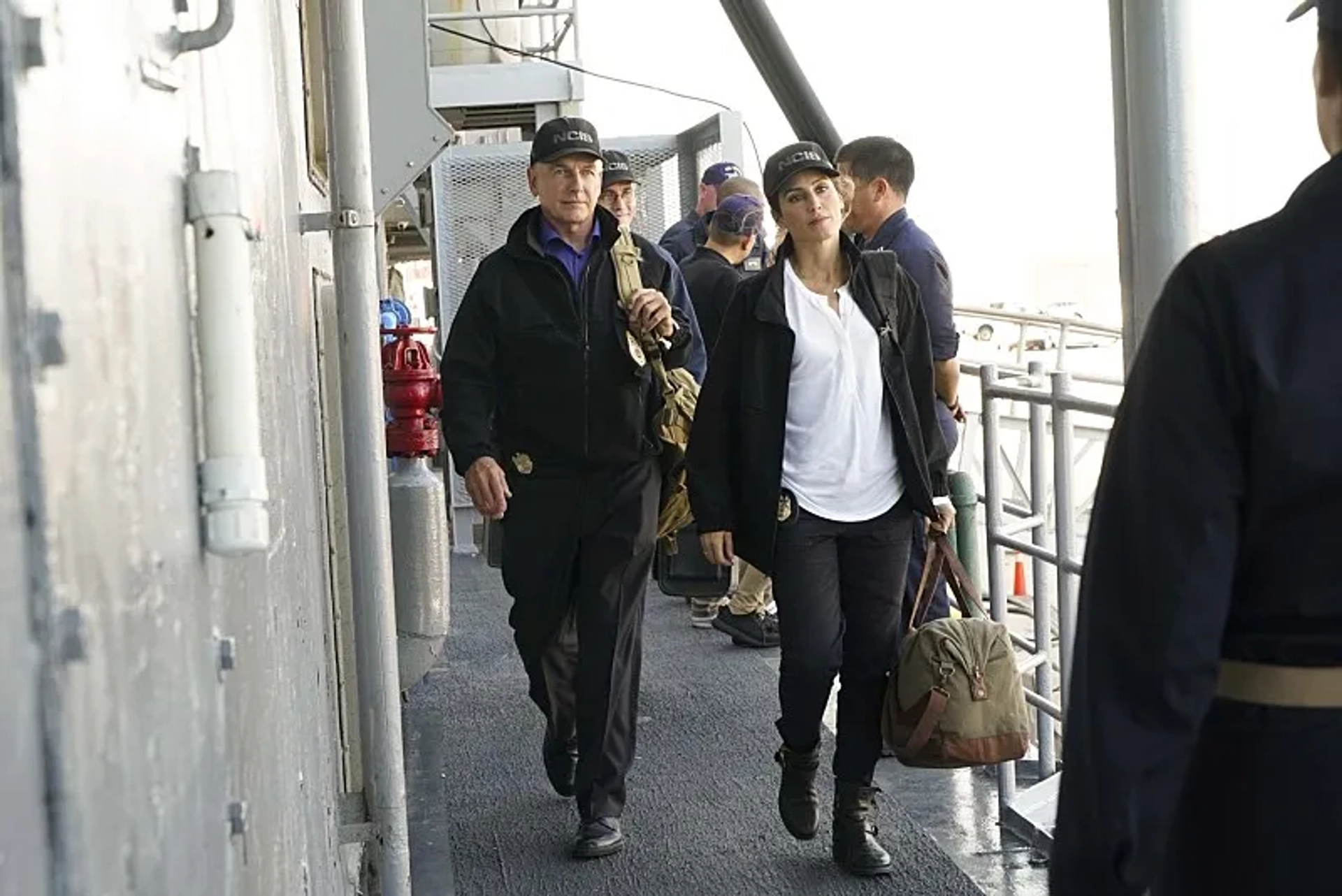 Mark Harmon and Jennifer Esposito in NCIS (2003)