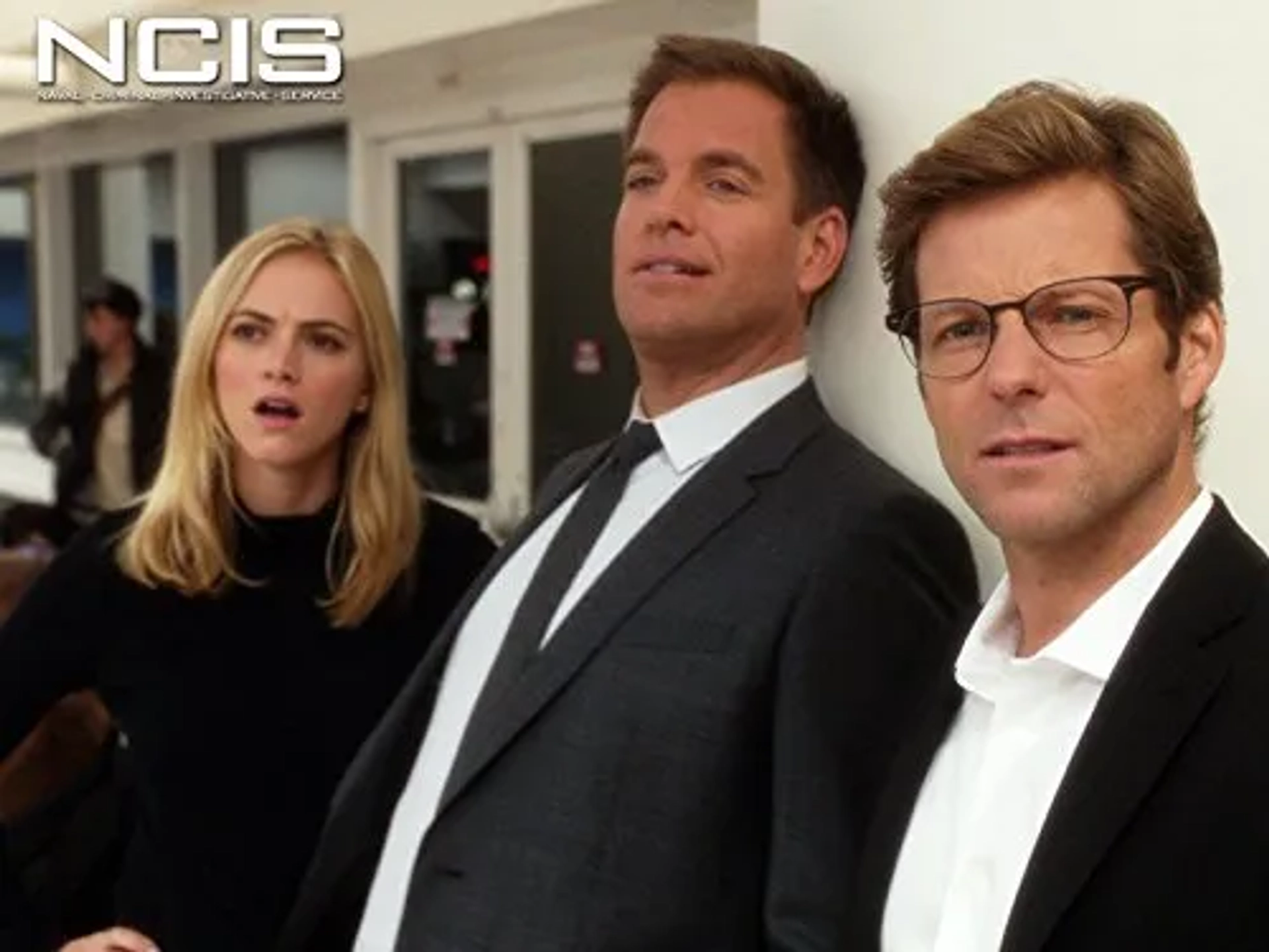 Jamie Bamber, Michael Weatherly, and Emily Wickersham in NCIS (2003)