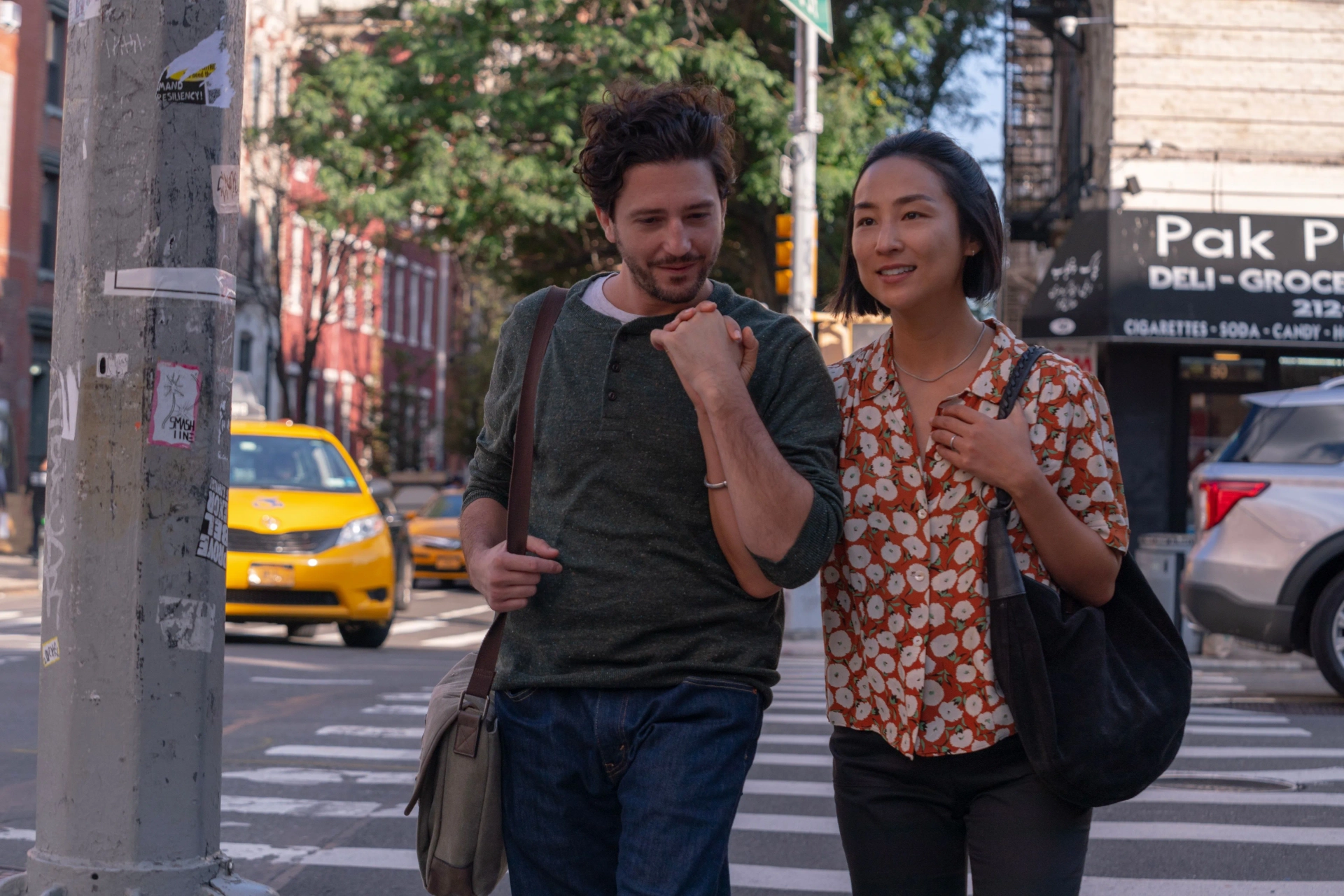 John Magaro and Greta Lee in Past Lives (2023)