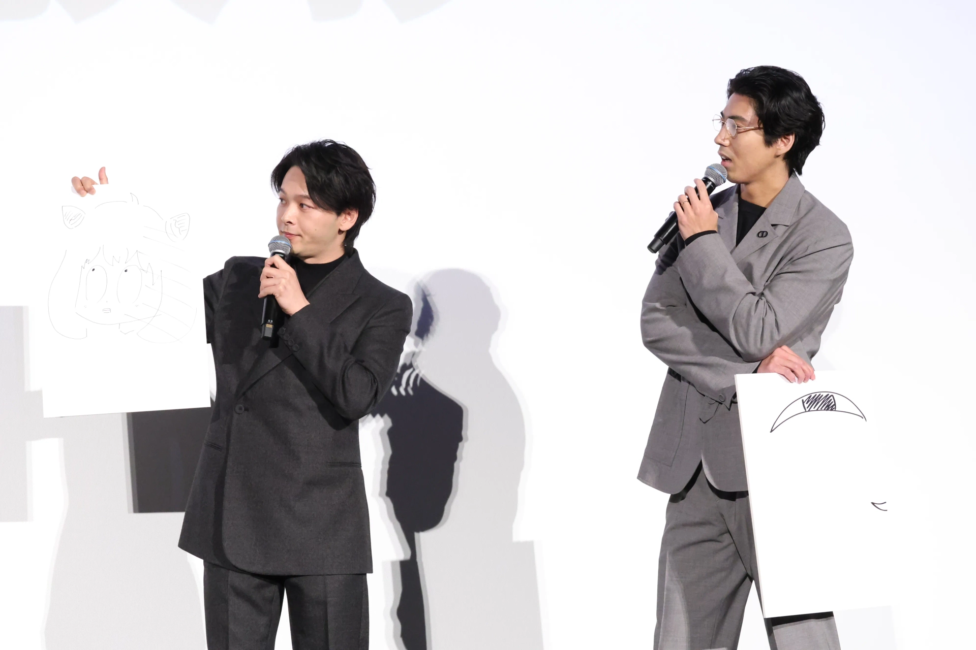 Tomoya Nakamura and Kento Kaku at an event for Spy x Family Code: White (2023)