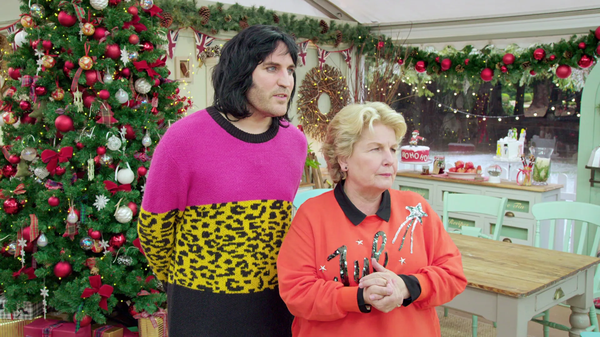 Noel Fielding and Sandi Toksvig in The Great British Baking Show (2010)