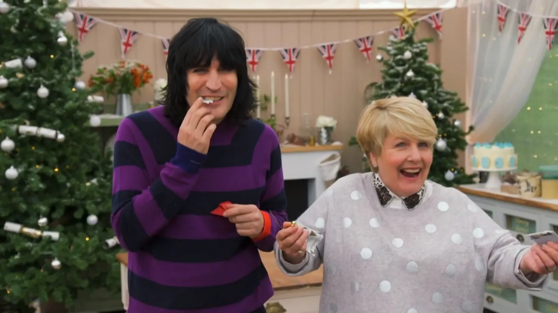 Noel Fielding and Sandi Toksvig in The Great British Baking Show (2010)