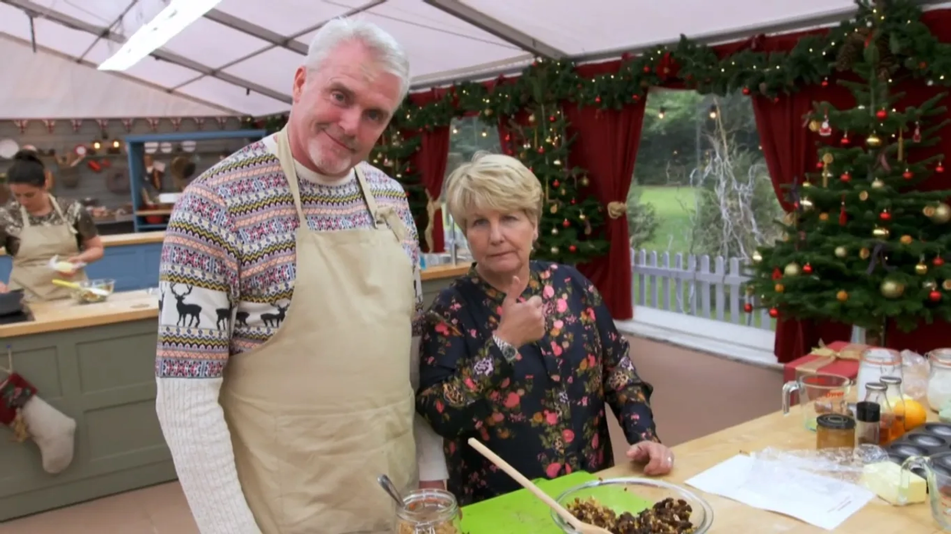 Sandi Toksvig, Beca Lyne-Pirkis, and Paul Jagger in The Great British Baking Show (2010)