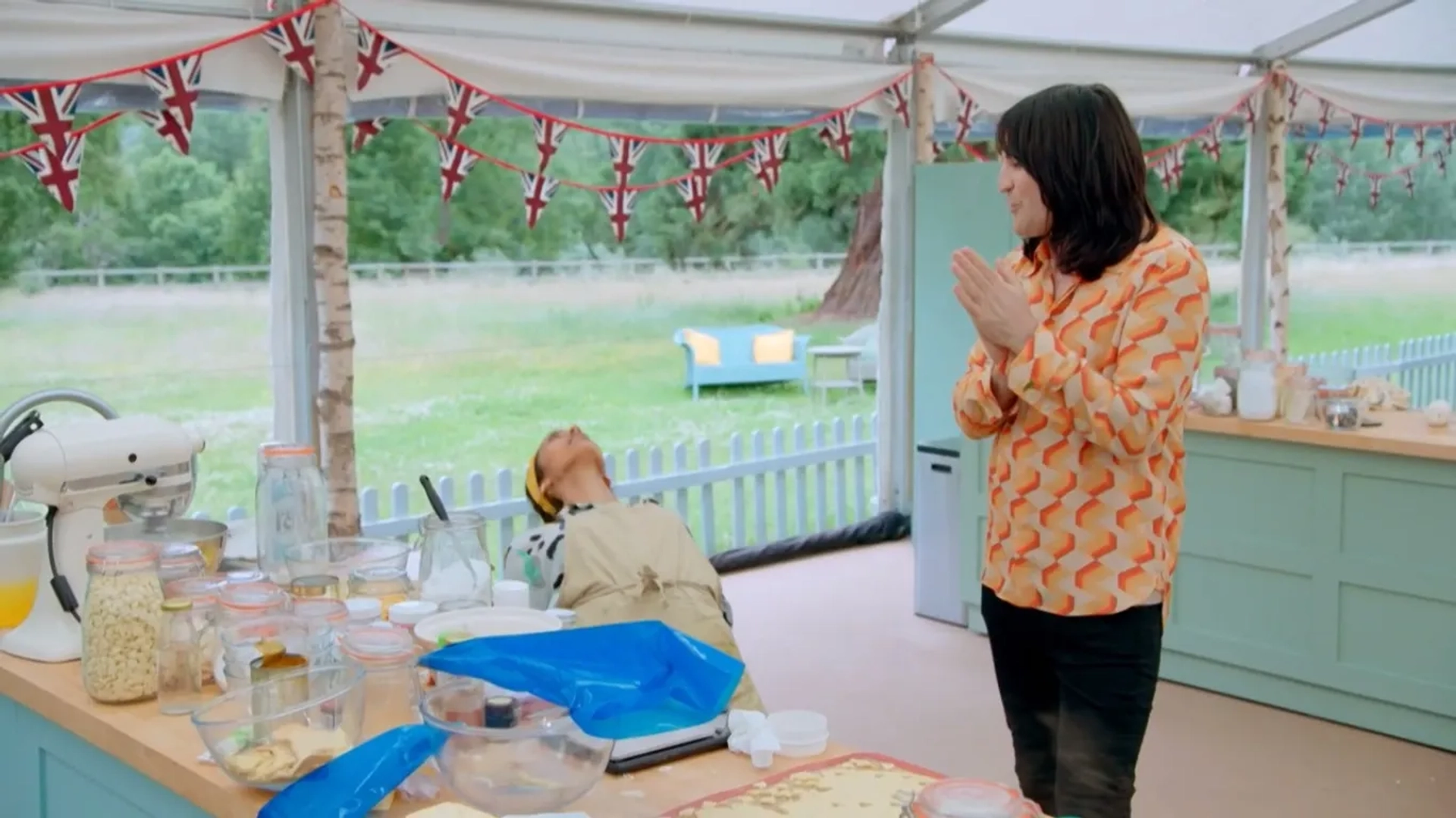 Noel Fielding and Crystelle Pereira in The Great British Baking Show: Patisserie Week (2021)