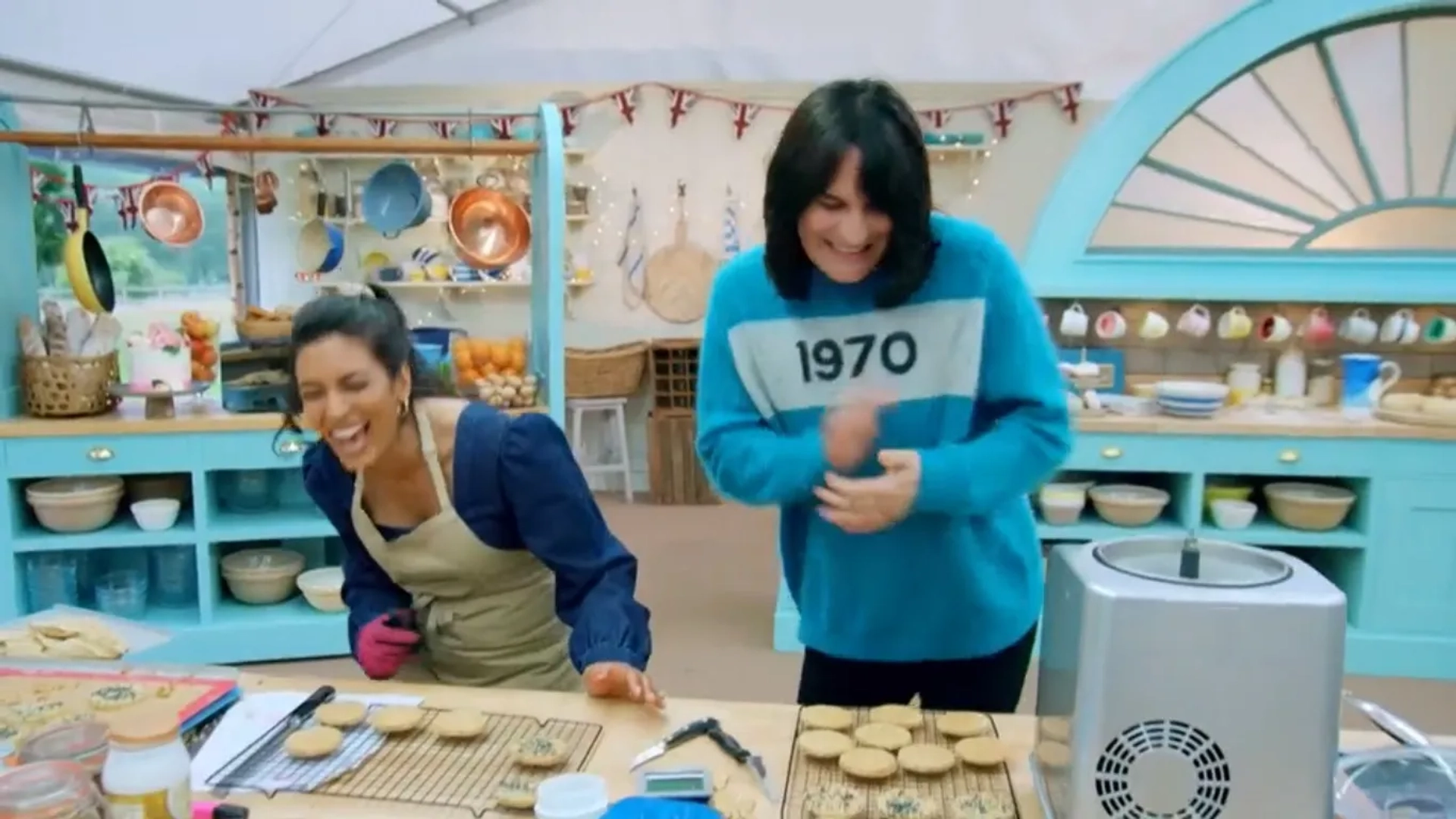 Noel Fielding and Crystelle Pereira in The Great British Baking Show: Free-From Week (2021)