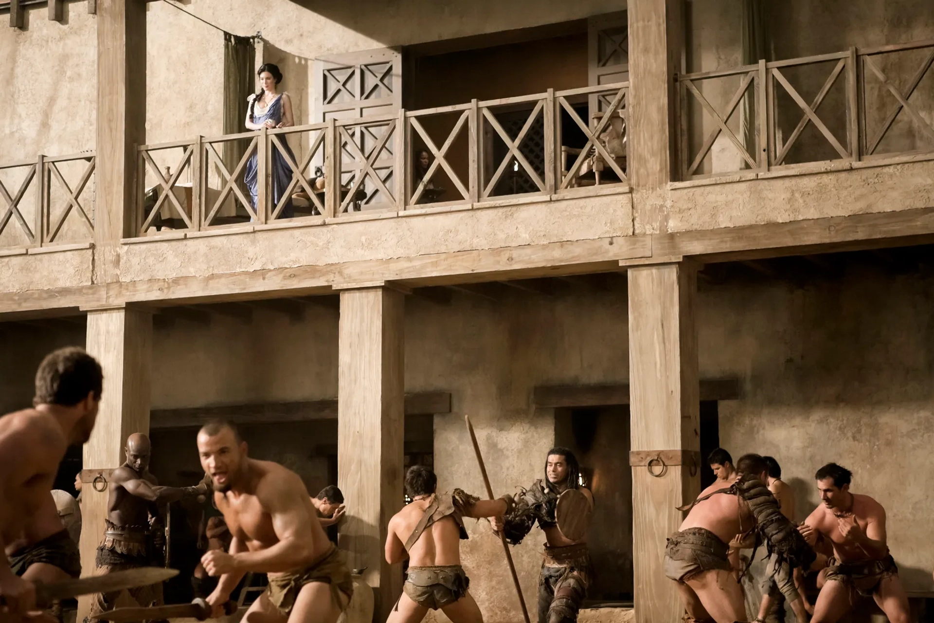 Peter Mensah, Jaime Murray, Nick E. Tarabay, and Antonio Te Maioha in Spartacus: Gods of the Arena (2011)