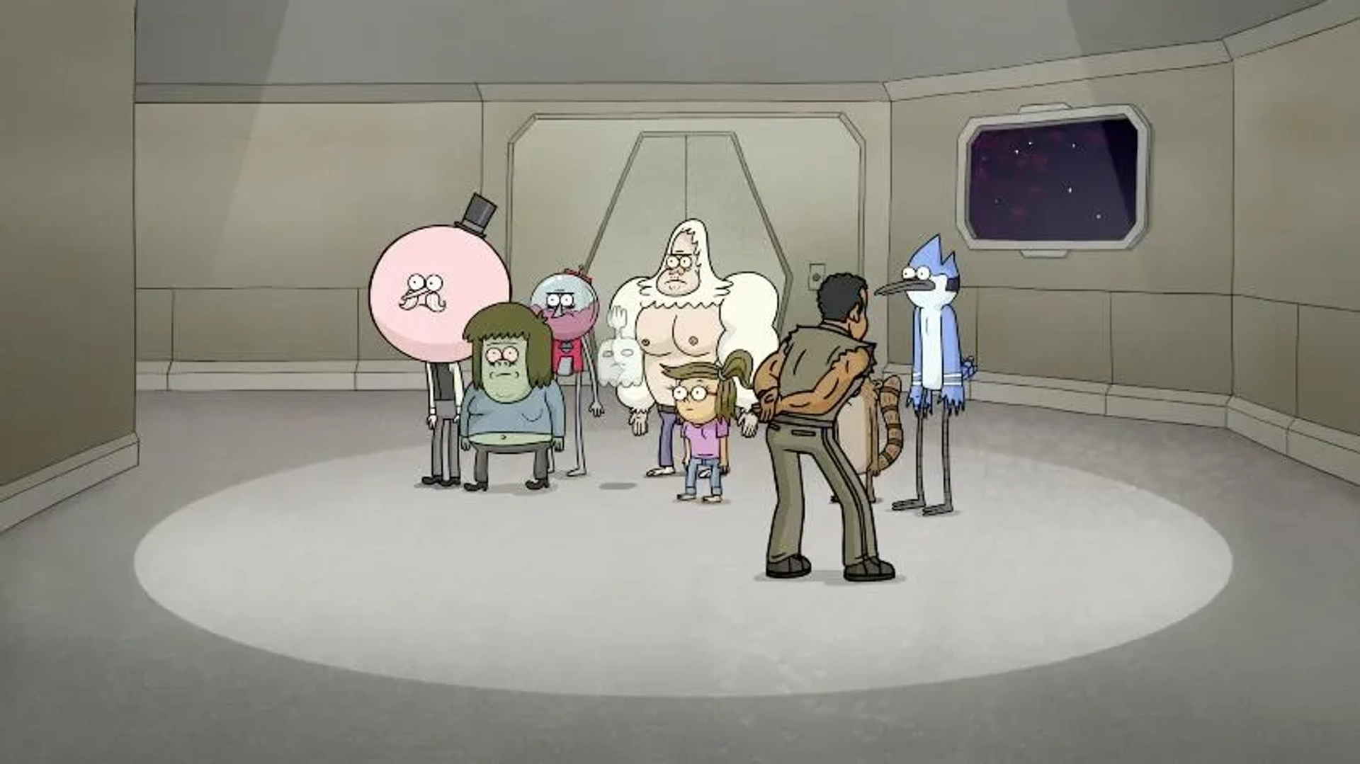 Mark Hamill, D.C. Douglas, William Salyers, Sam Marin, J.G. Quintel, and Minty Lewis in Regular Show (2010)