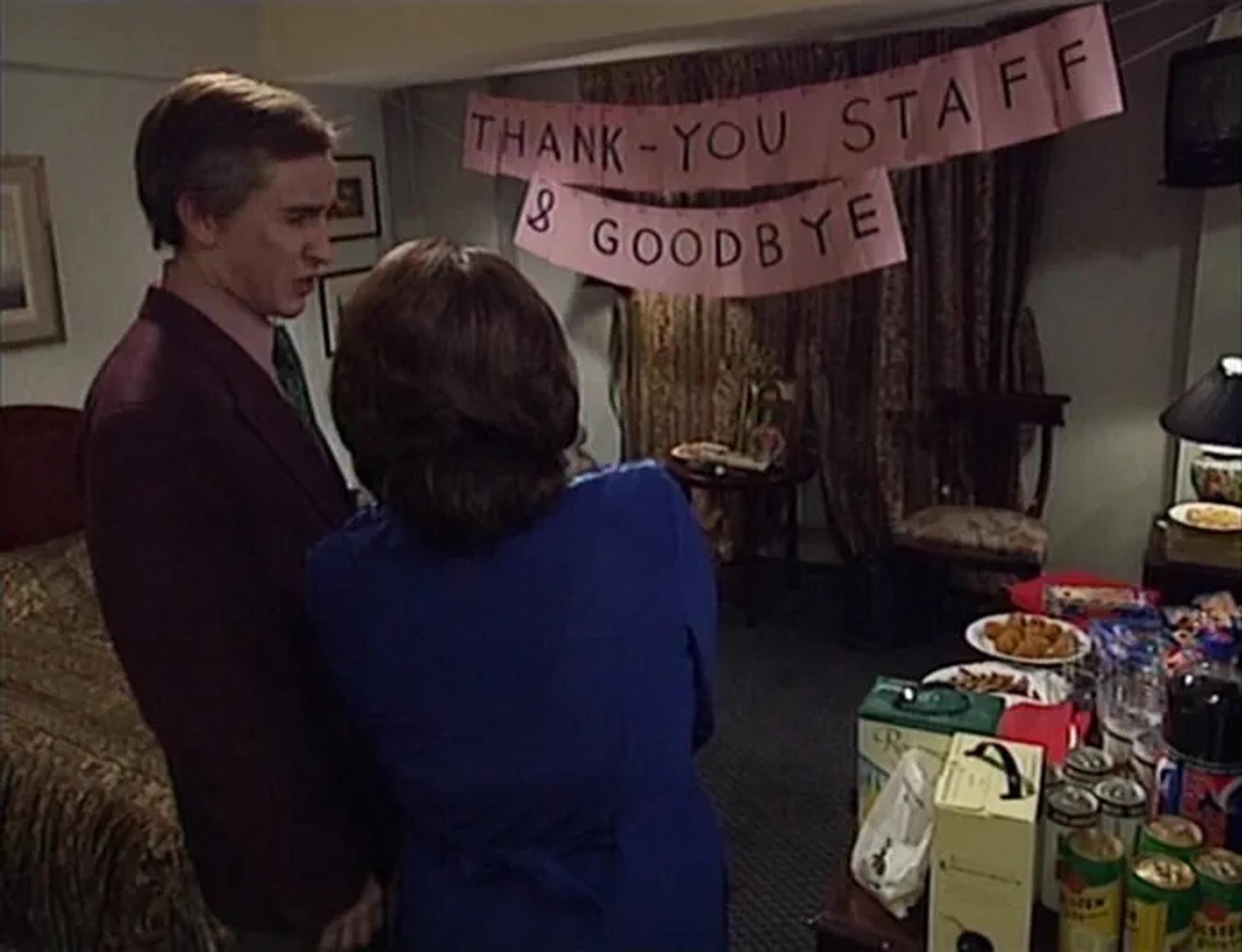 Steve Coogan and Felicity Montagu in I'm Alan Partridge (1997)