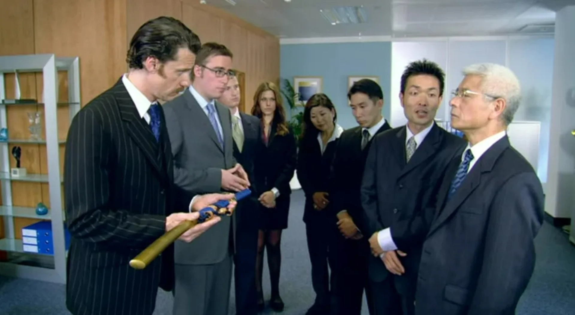 Togo Igawa, Christopher Morris, Danny Wallace, and Takatsuna Mukai in The IT Crowd (2006)