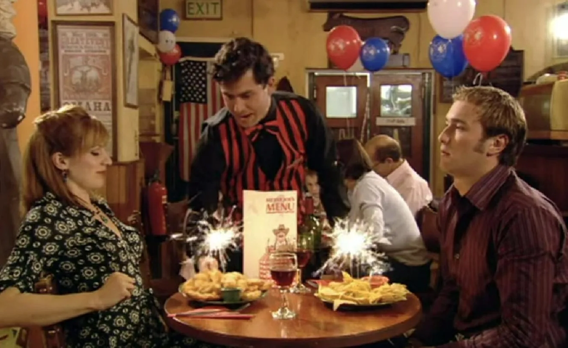 Still of Katherine Parkinson, Carsten Hayes and Oliver Chris in Fifty-Fifty and The IT Crowd