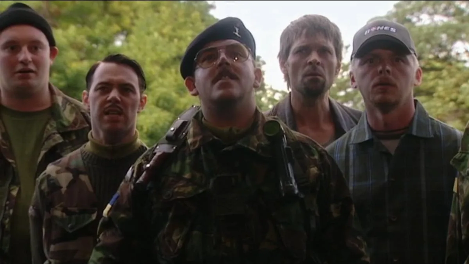 Nick Frost, Mark Heap, Simon Pegg, Jonathan Ryland, and Reece Shearsmith in Spaced (1999)