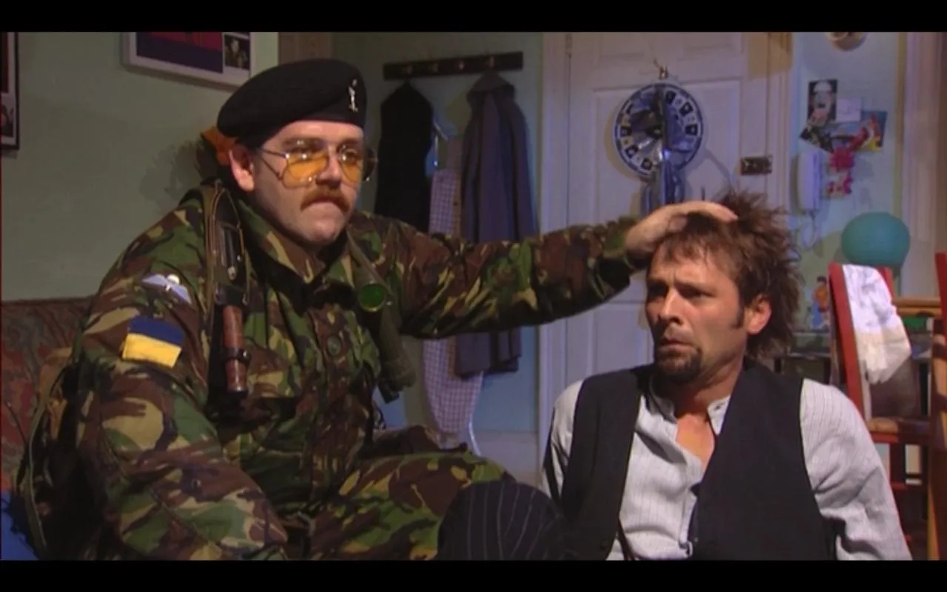 Nick Frost and Mark Heap in Spaced (1999)