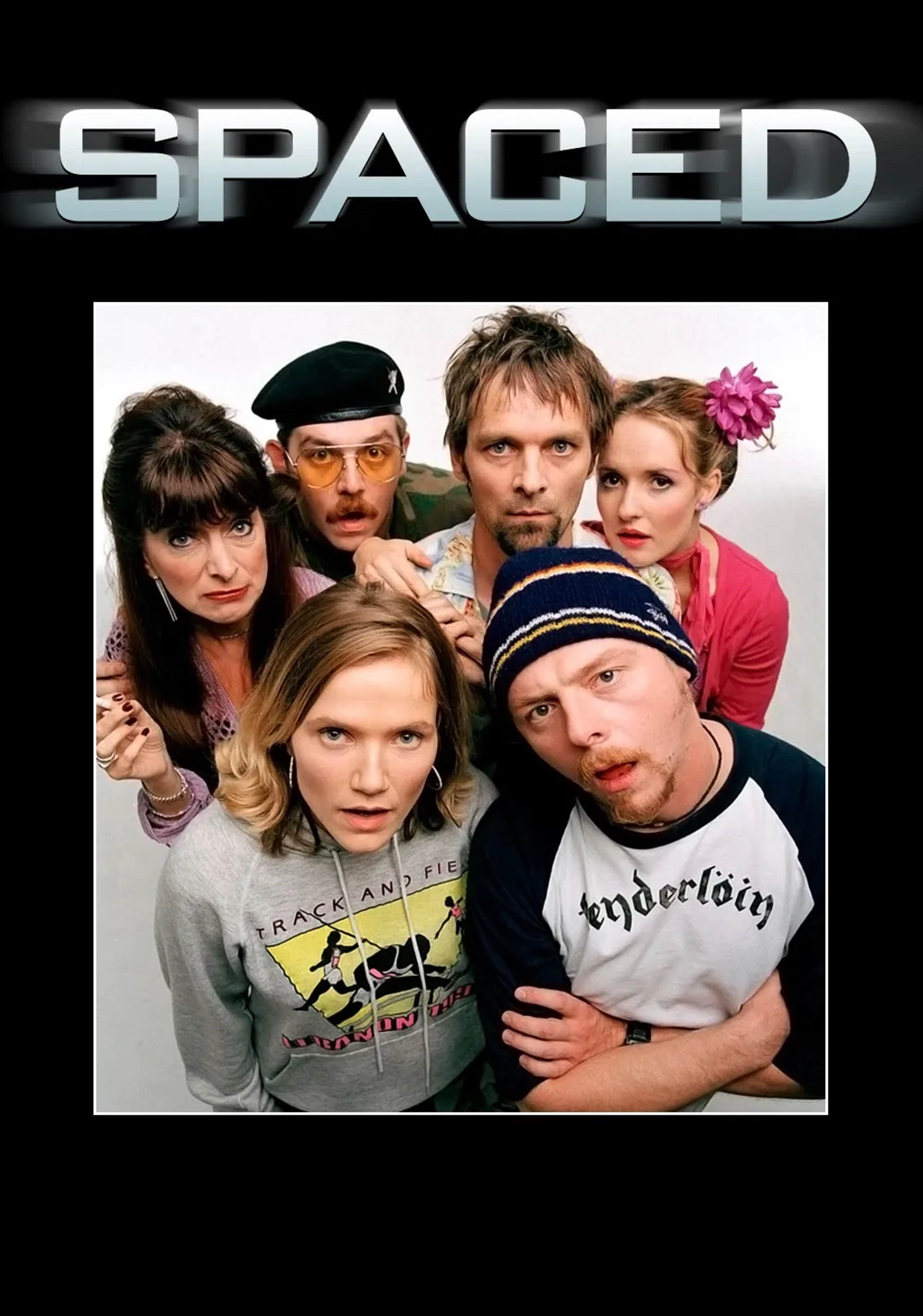 Katy Carmichael, Julia Deakin, Nick Frost, Mark Heap, and Simon Pegg in Spaced (1999)