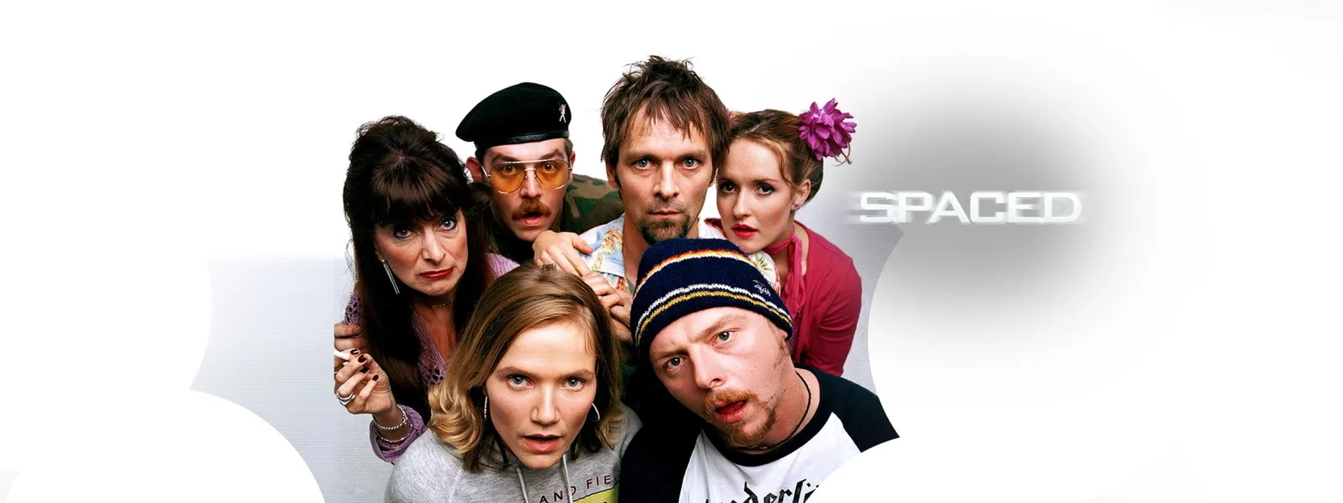 Katy Carmichael, Julia Deakin, Nick Frost, Mark Heap, Simon Pegg, and Jessica Hynes in Spaced (1999)