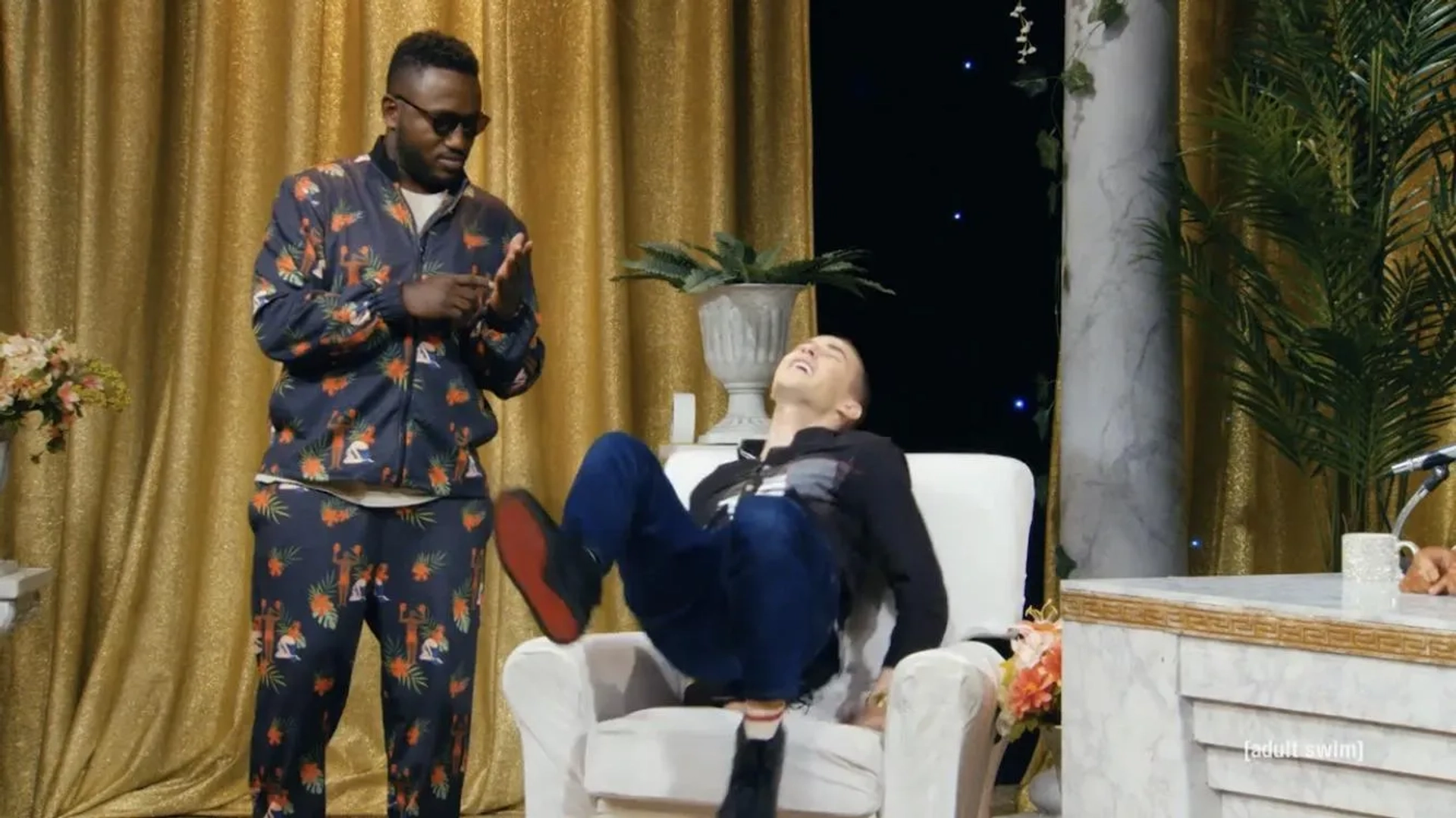 Hannibal Buress and Adam Rippon in The Eric Andre Show: A King Is Born (2020)