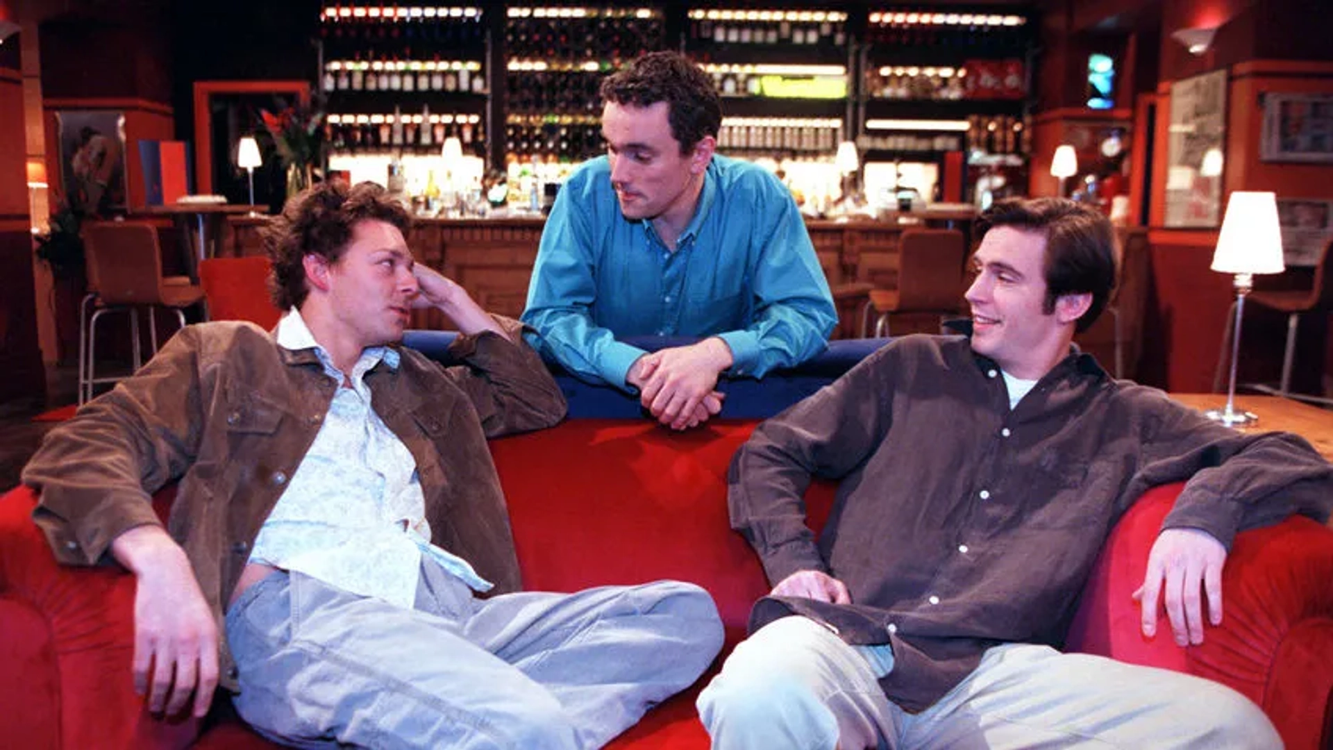 Richard Coyle, Jack Davenport, and Ben Miles in Coupling (2000)