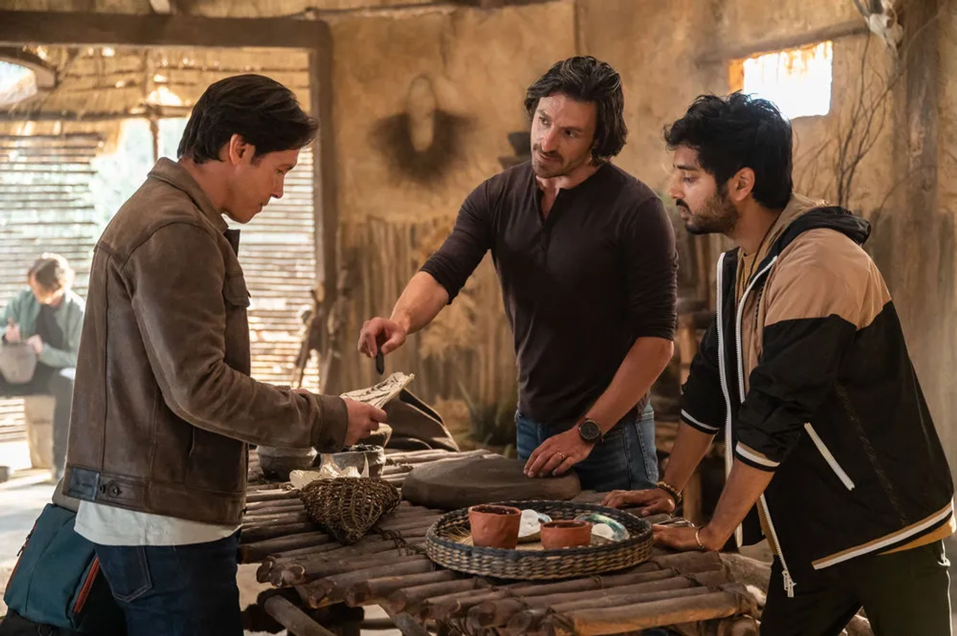 Jon Seda, Eoin Macken, and Rohan Mirchandaney in La Brea (2021)